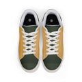 Men's Low-Top Leather Sneakers — Casual Mustard Skate-Style Shoes