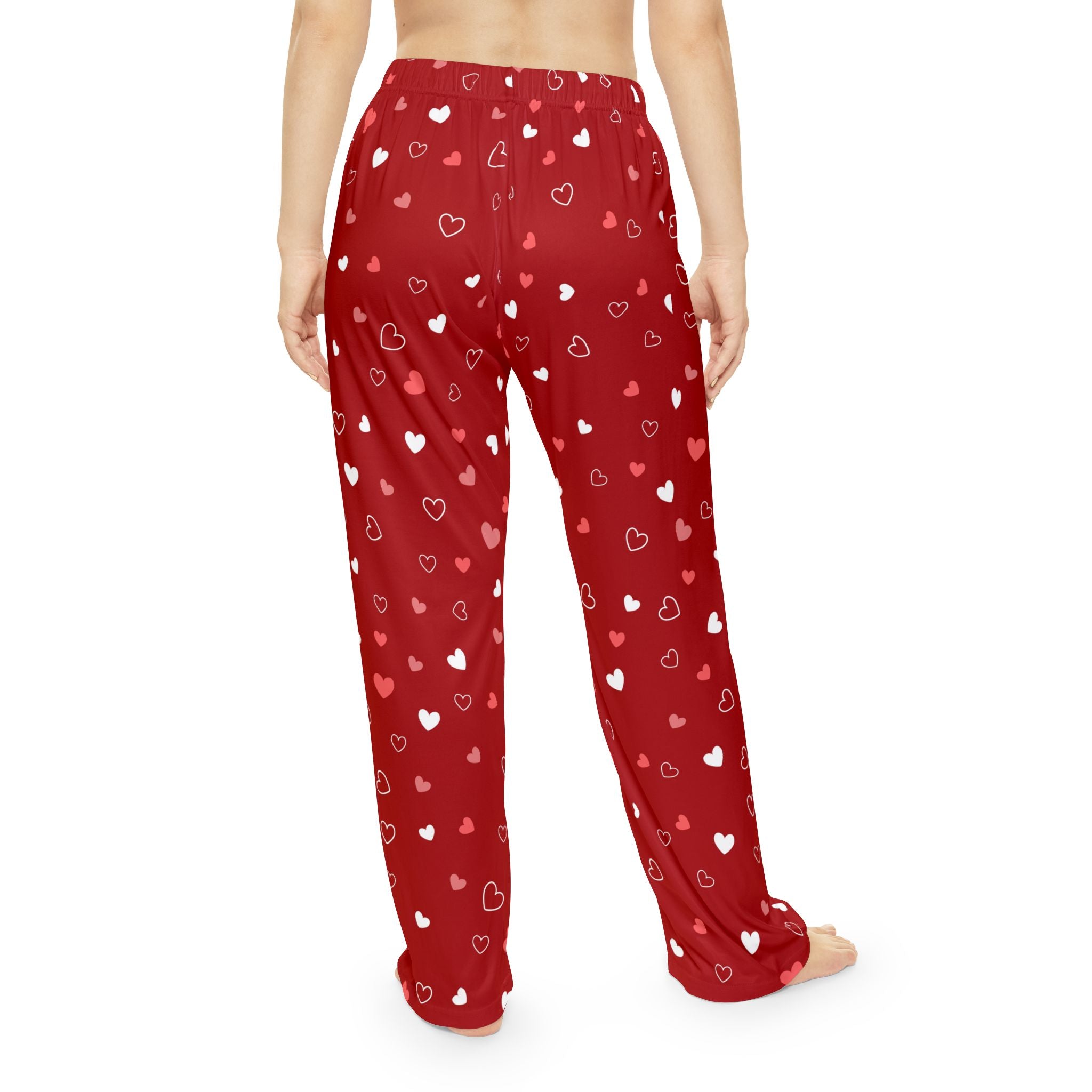 Scattered Hearts Red Pajama Pants | Valentine's Pattern Sleepwear