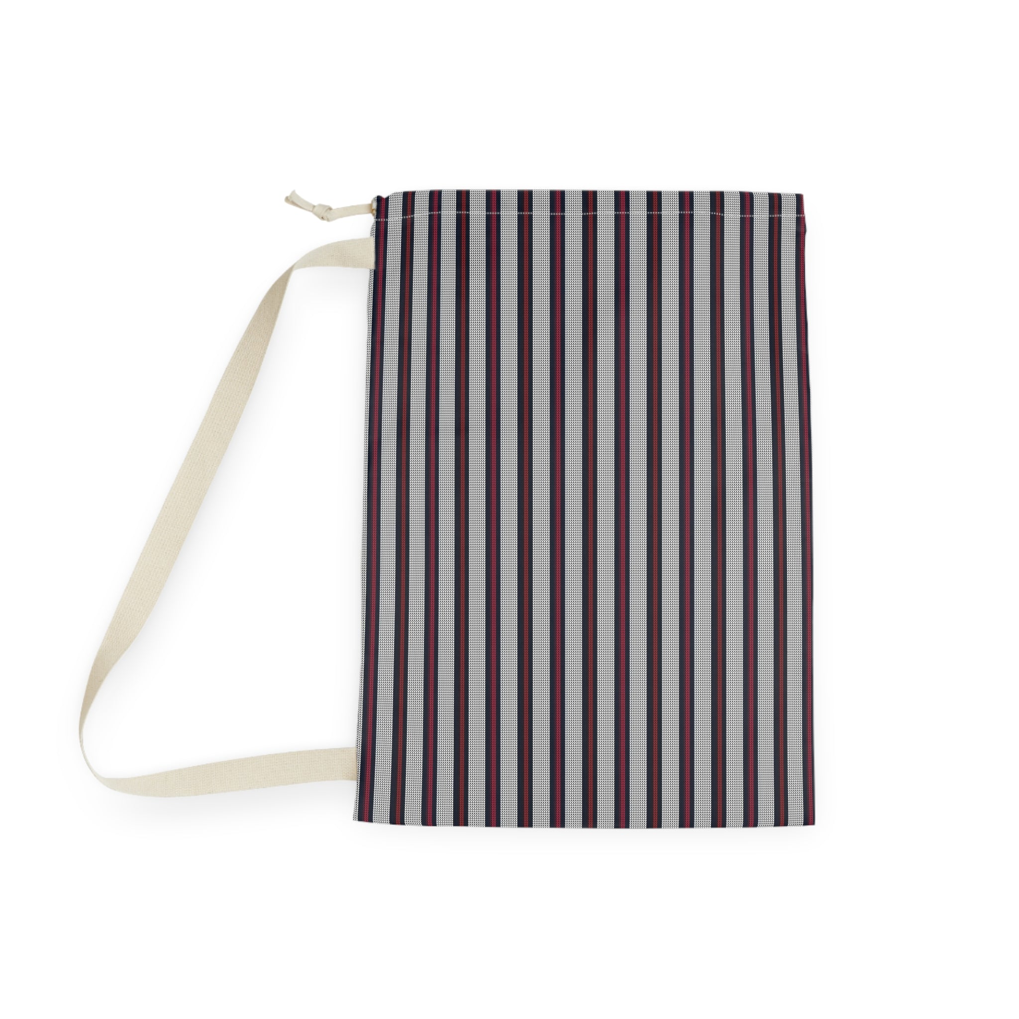 Striped Laundry Bag with Carry Strap – Travel & Dorm Storage Organizer