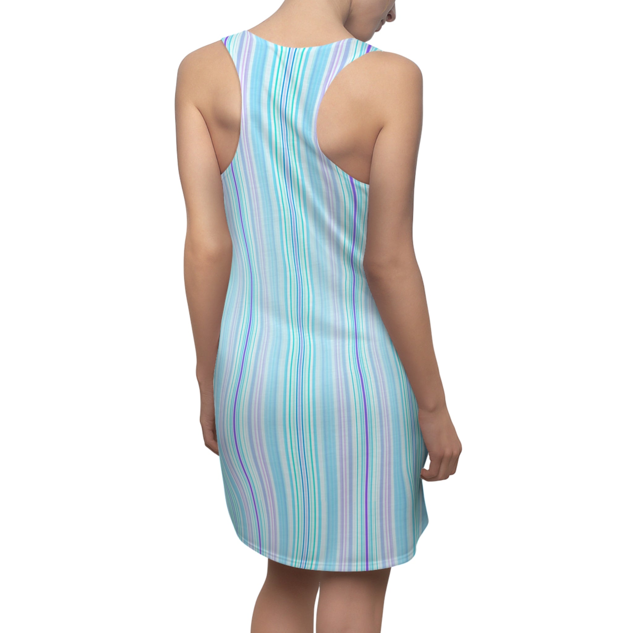 Pastel Stripe Racerback Dress — Lightweight AOP Summer Sundress