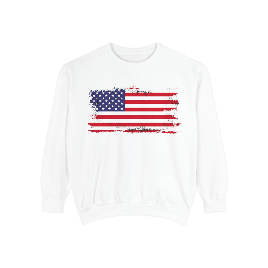 Distressed American Flag sweatshirt | Vintage USA Stars Stripes Crewneck