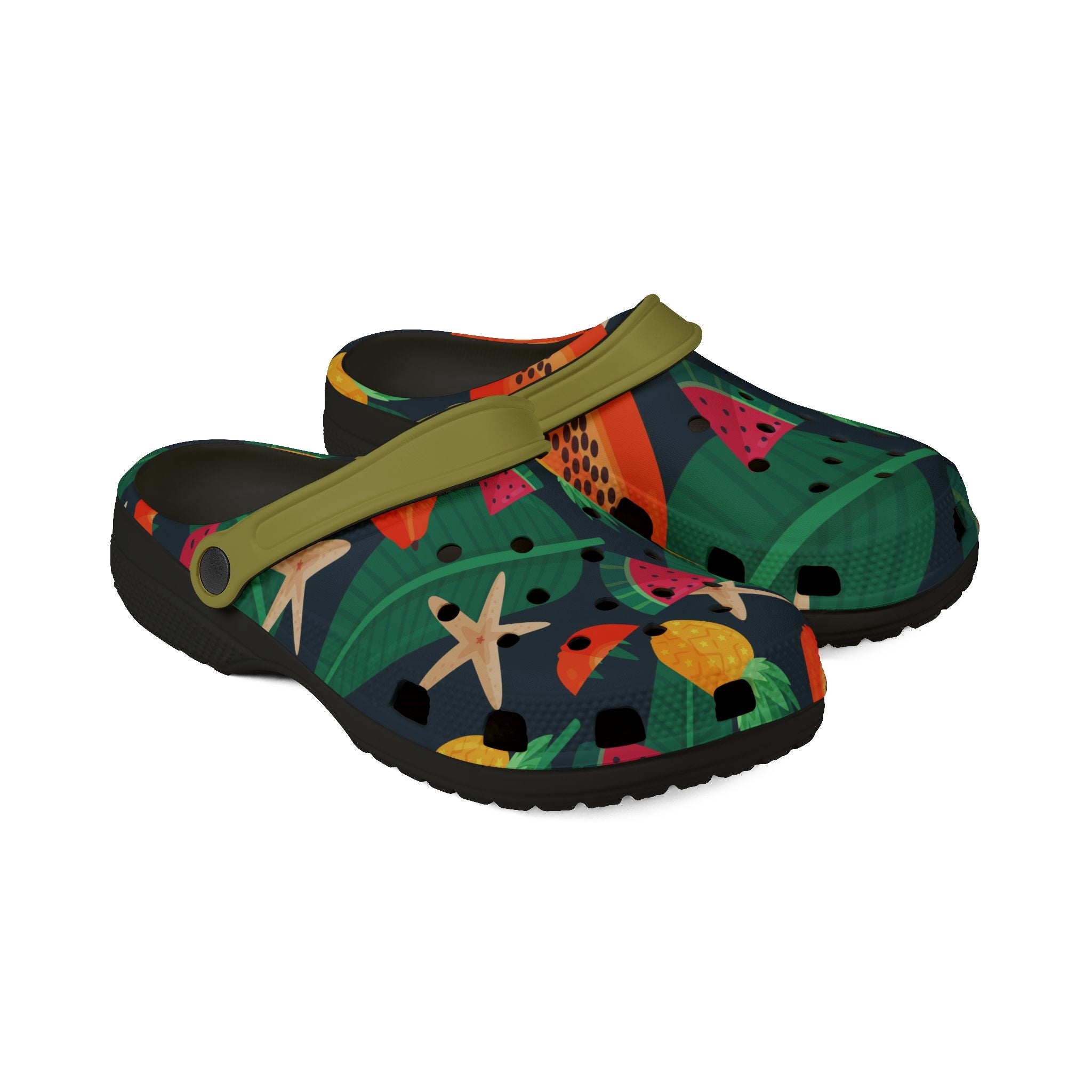 Tropical Fruit Beach Clogs — Colorful EVA Foam Slip-On Shoes