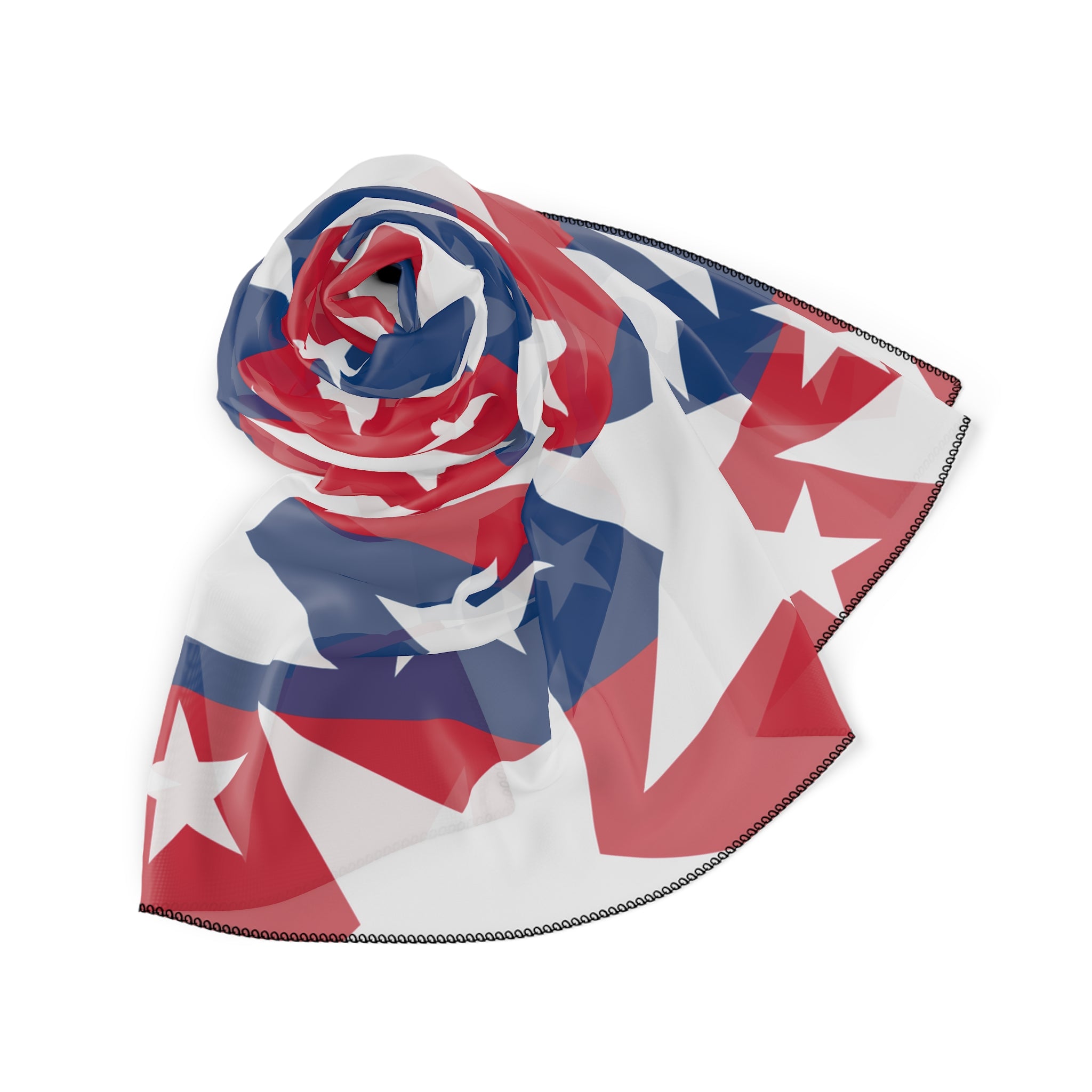 Patriotic Stars Scarf — Red White & Blue American Flag Pattern