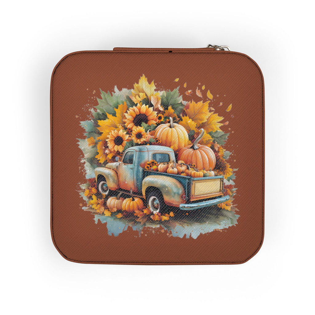 Autumn Truck Jewelry Travel Case — Compact Fall-Themed Travel Organizer