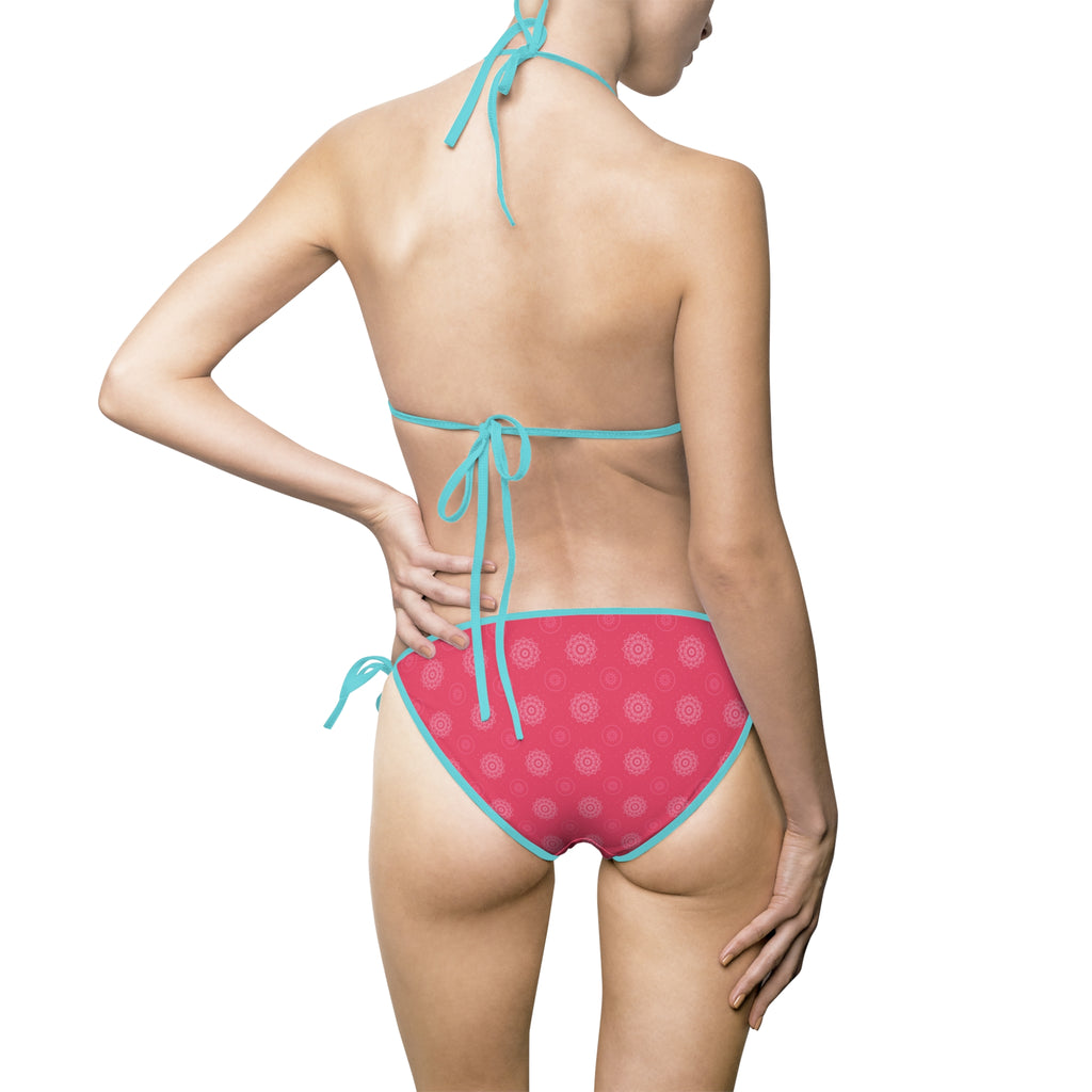 Polka Dot Pink Triangle Bikini — Women's Two-Piece Swimsuit