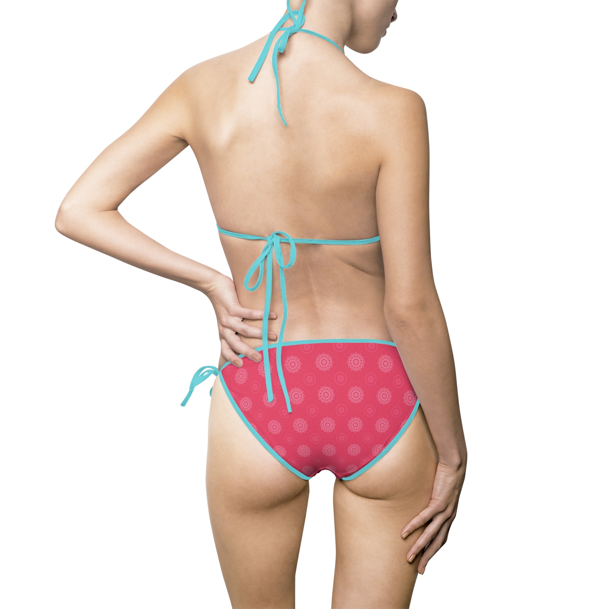 Polka Dot Pink Triangle Bikini — Women's Two-Piece Swimsuit