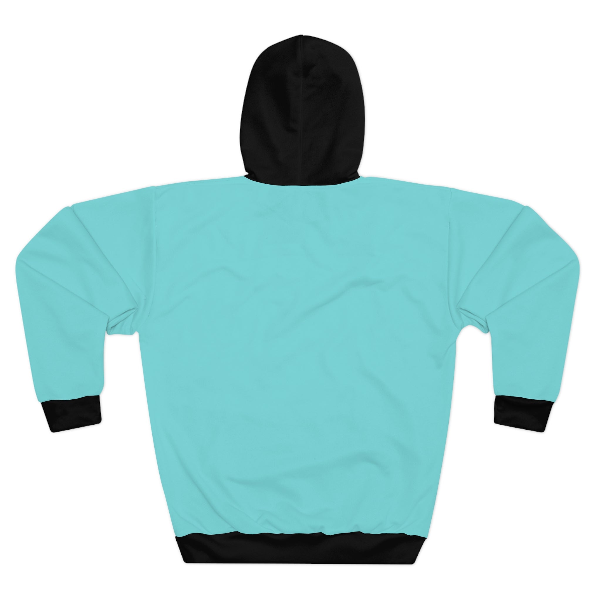 Solid Aqua Black Contrast Hoodie | Turquoise Pullover Sweatshirt
