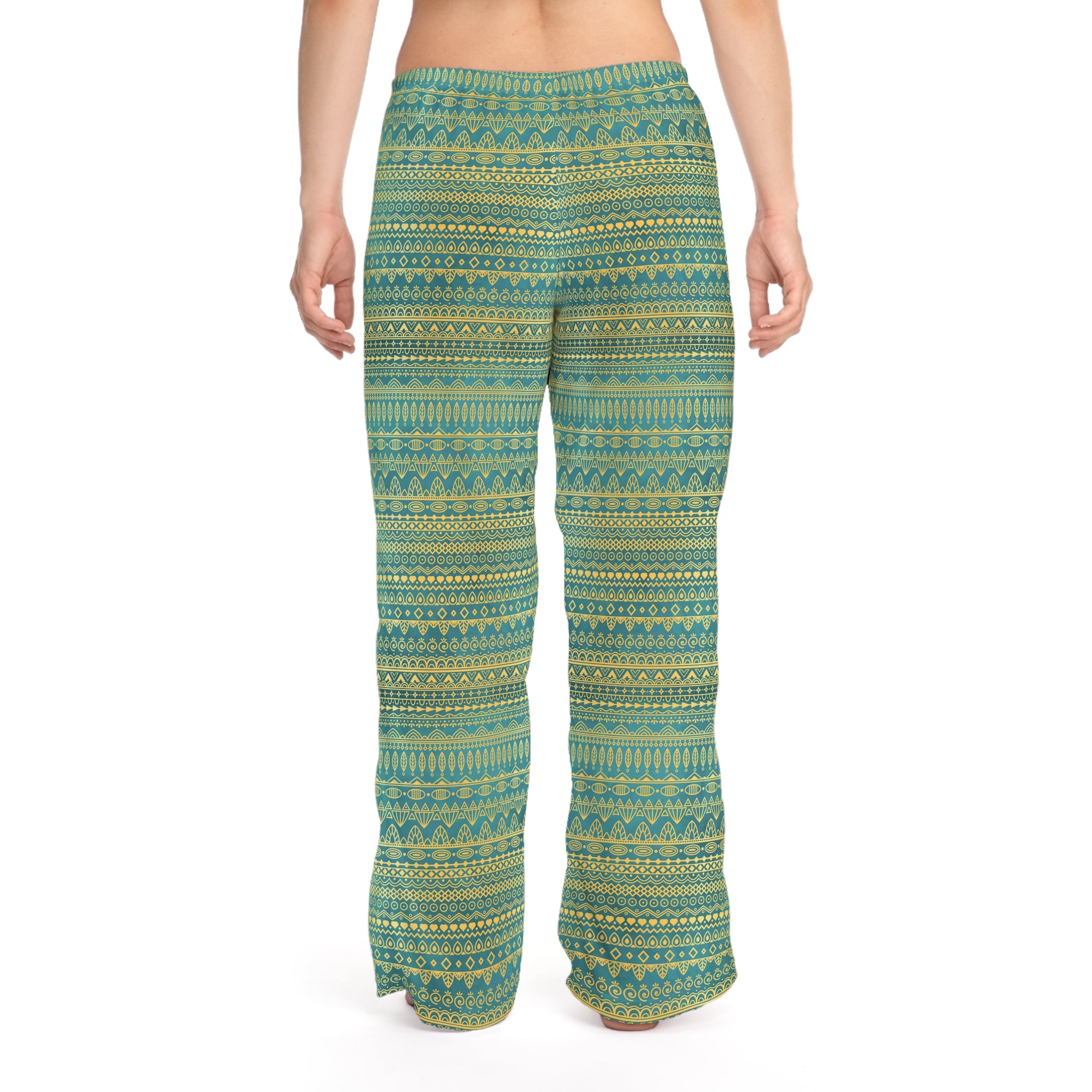 Teal Tribal Stripe Women's Pajama Pants - Cozy Lounge Sleepwear