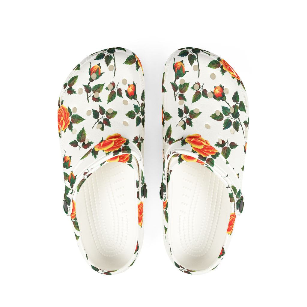 Floral Rose Clogs — Lightweight Garden Slip-On Shoes