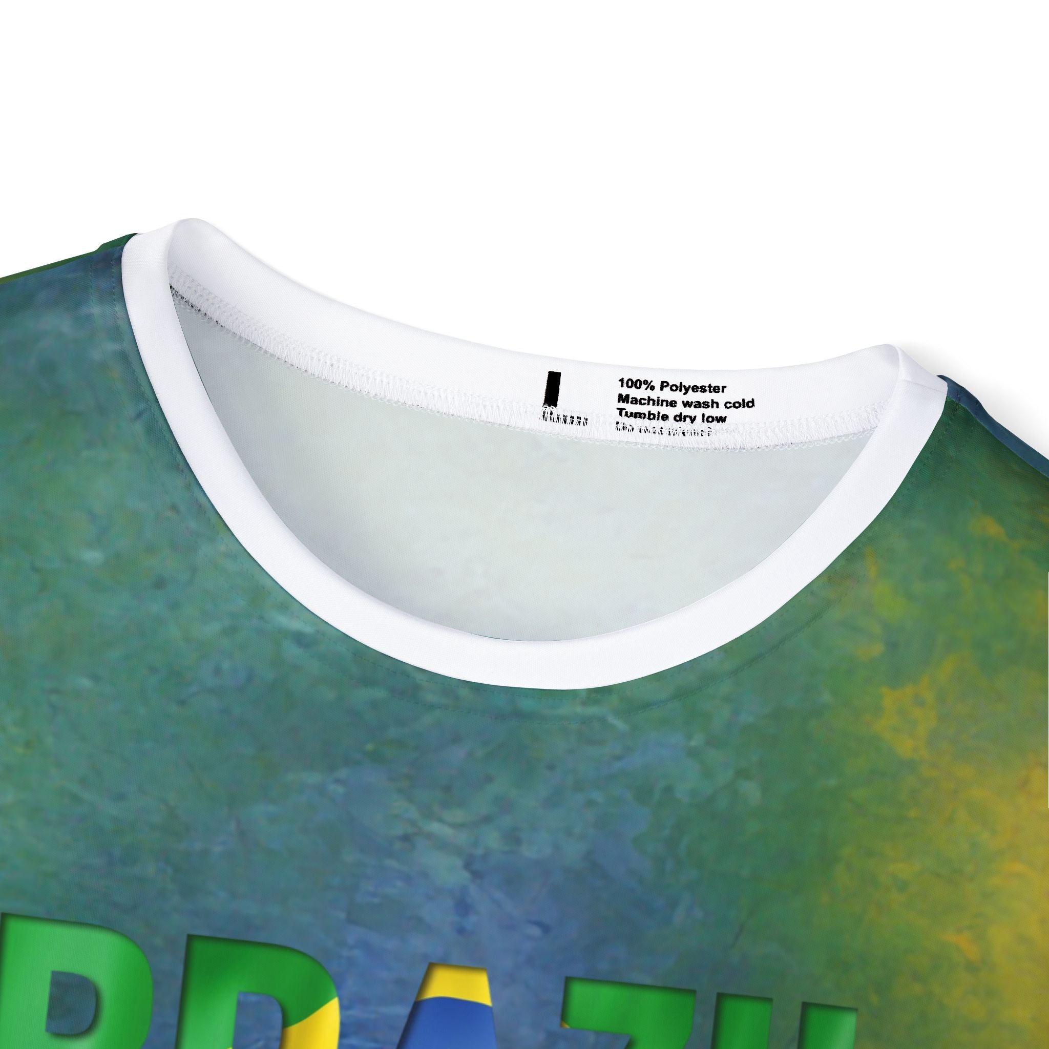 Brazil Flag Fade Men’s Sports Jersey – Green & Yellow Soccer Tee