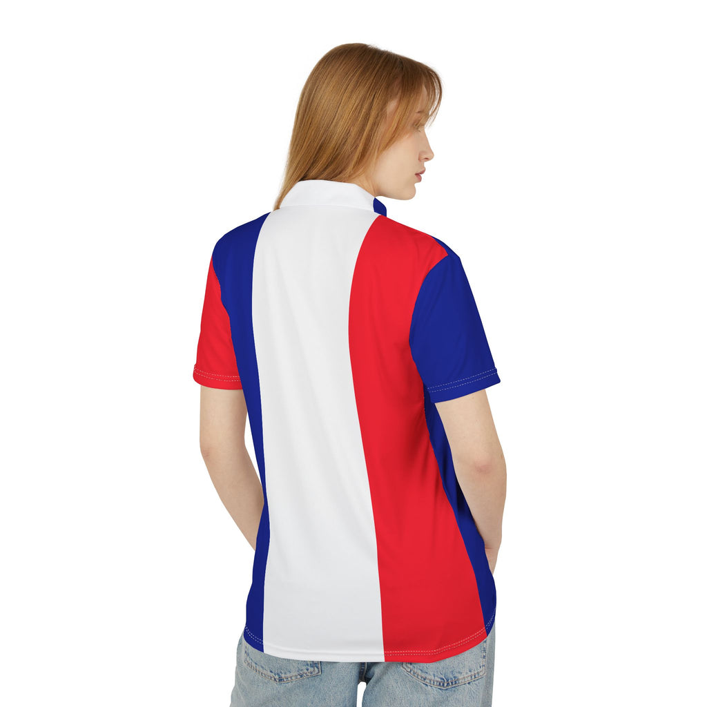 Polo Shirt — Tricolor Red White Blue Vertical Stripe