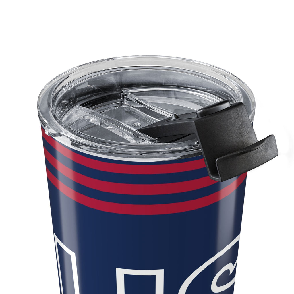 USA Stripes Tumbler 20oz | Navy Blue Red Patriotic Travel Cup