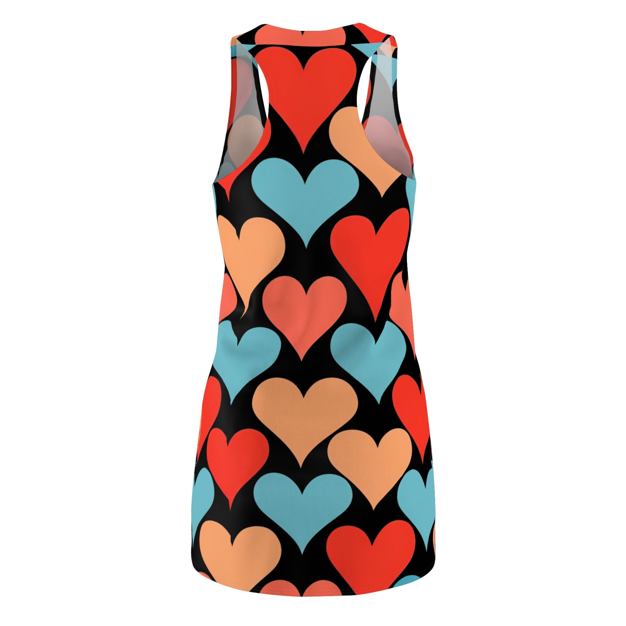 Retro Color Block Hearts Dress Valentine's Day