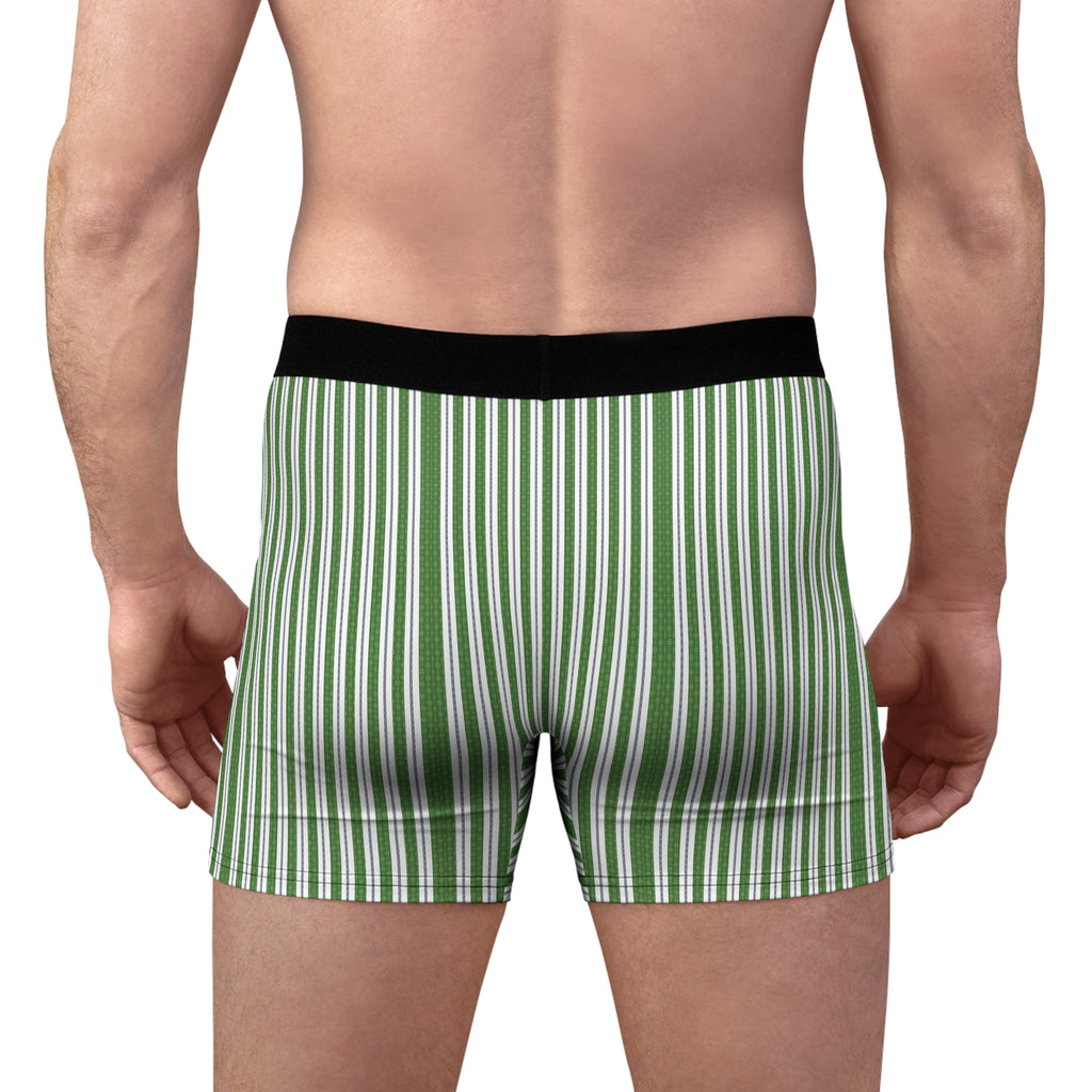 Green Vertical Stripe Boxer Briefs