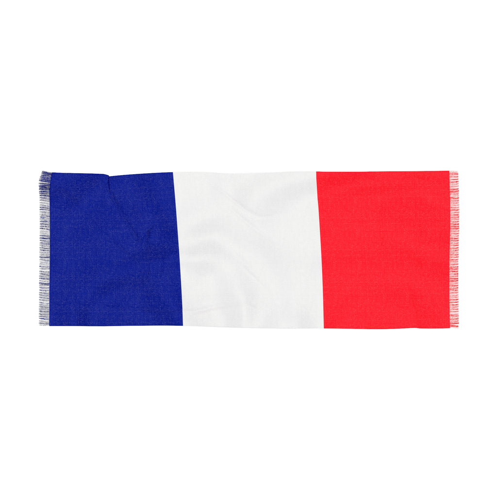 French Flag Lightweight Scarf — Tricolor Blue White Red Travel & Parade Accessory