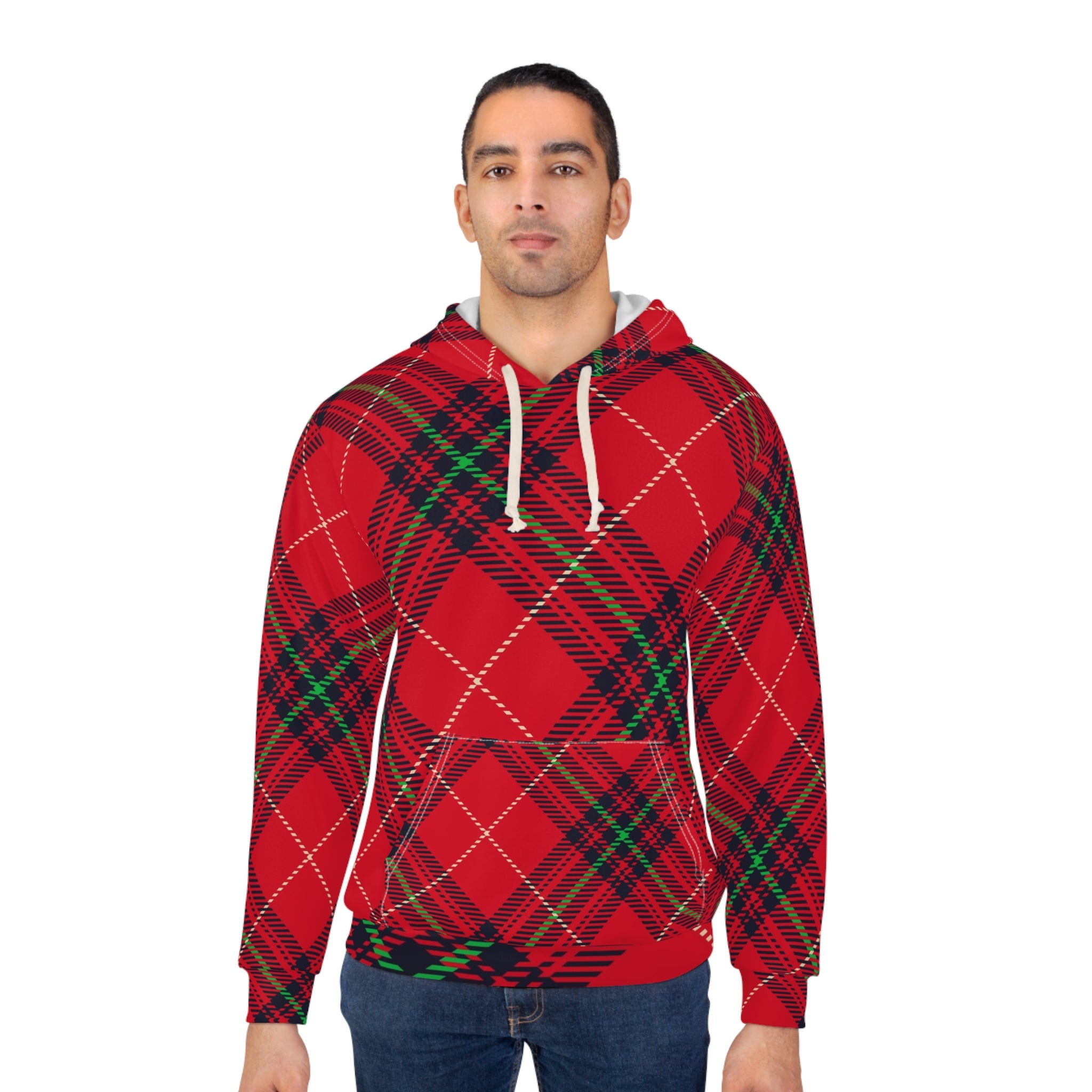 Red Tartan Plaid Hoodie | All-Over Print