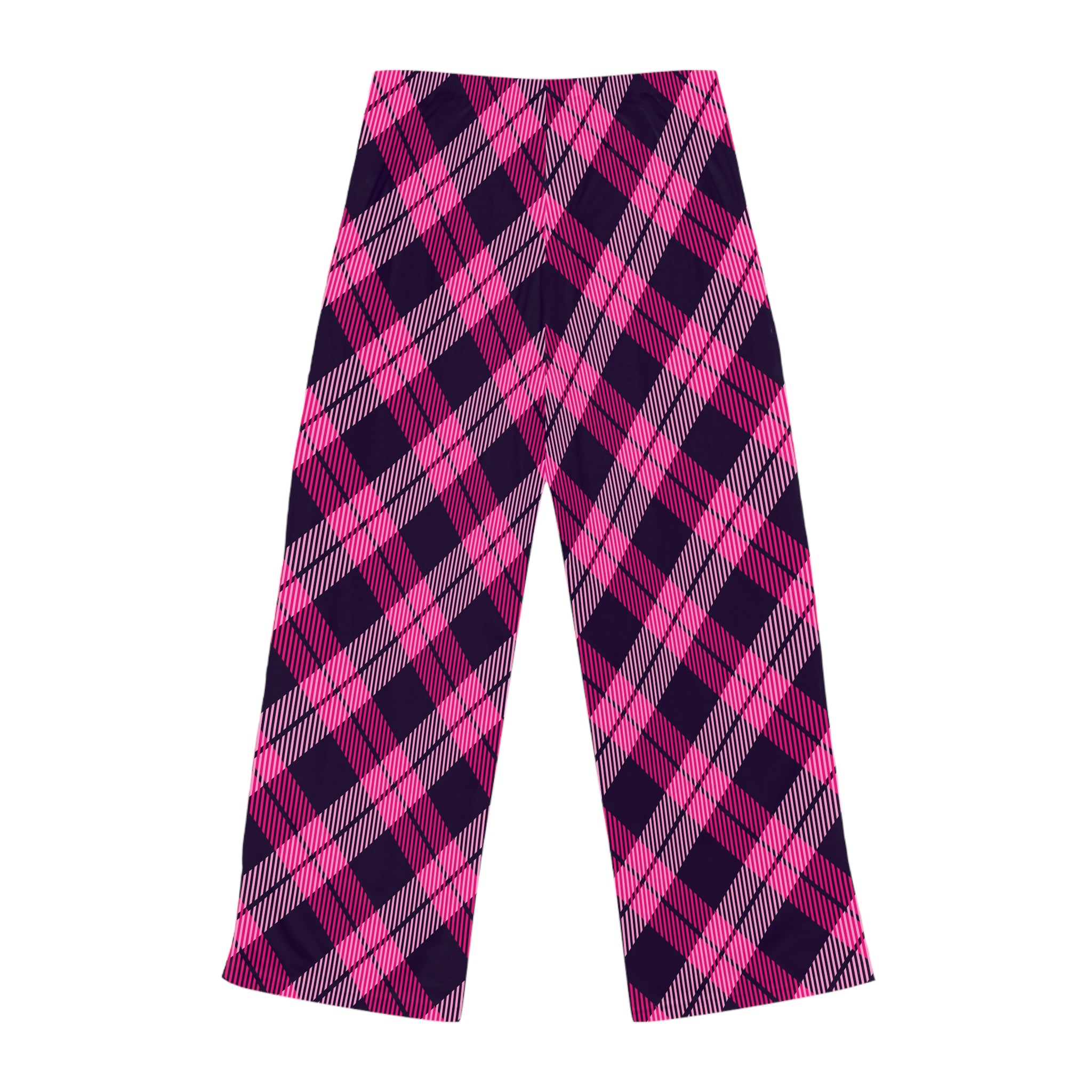 Pink Navy Plaid Pajama Pants | All-Over Print Lounge Sleepwear
