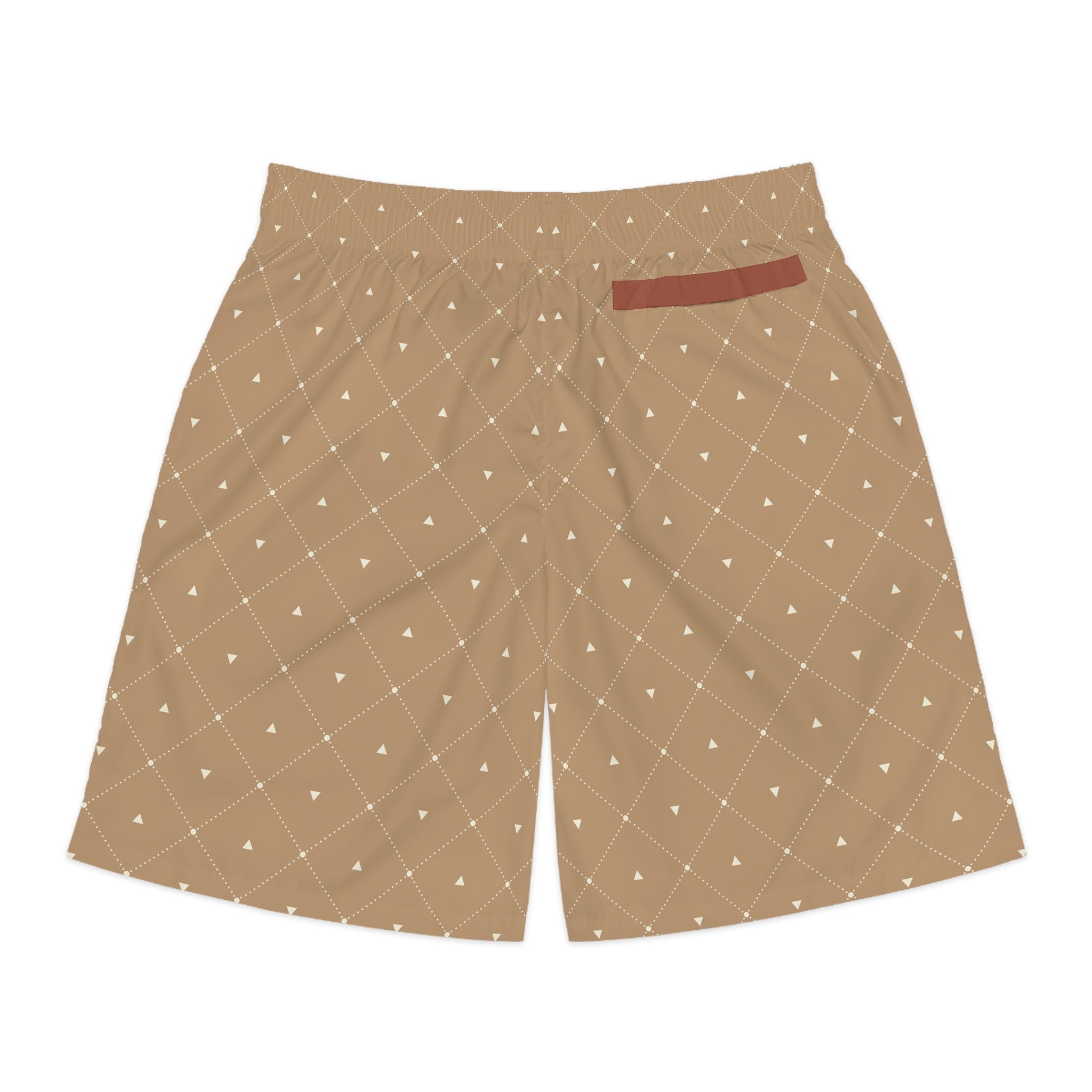 Men's Jogger Shorts - Beige Diamond Dot Casual Athletic Shorts