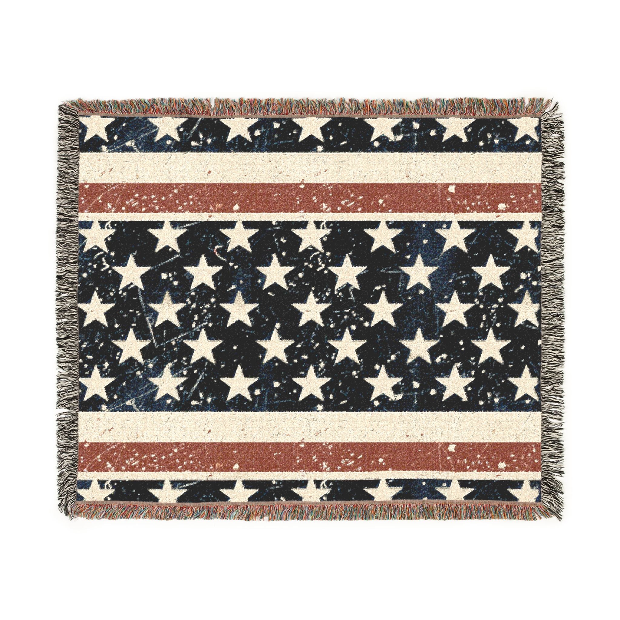 Vintage Star Woven Blanket – Americana Decorative Throw