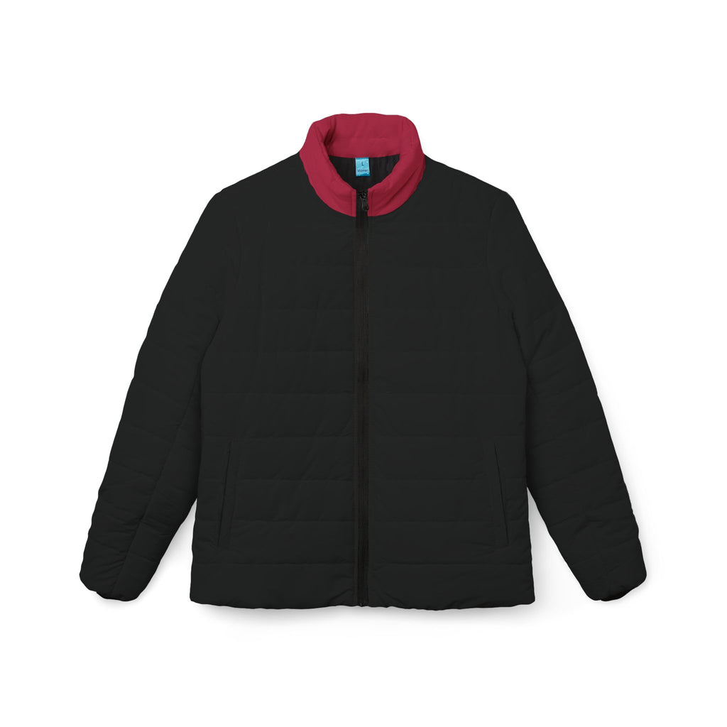 Women's Puffer Jacket - Lightweight Quilted Coat with Contrast Collar