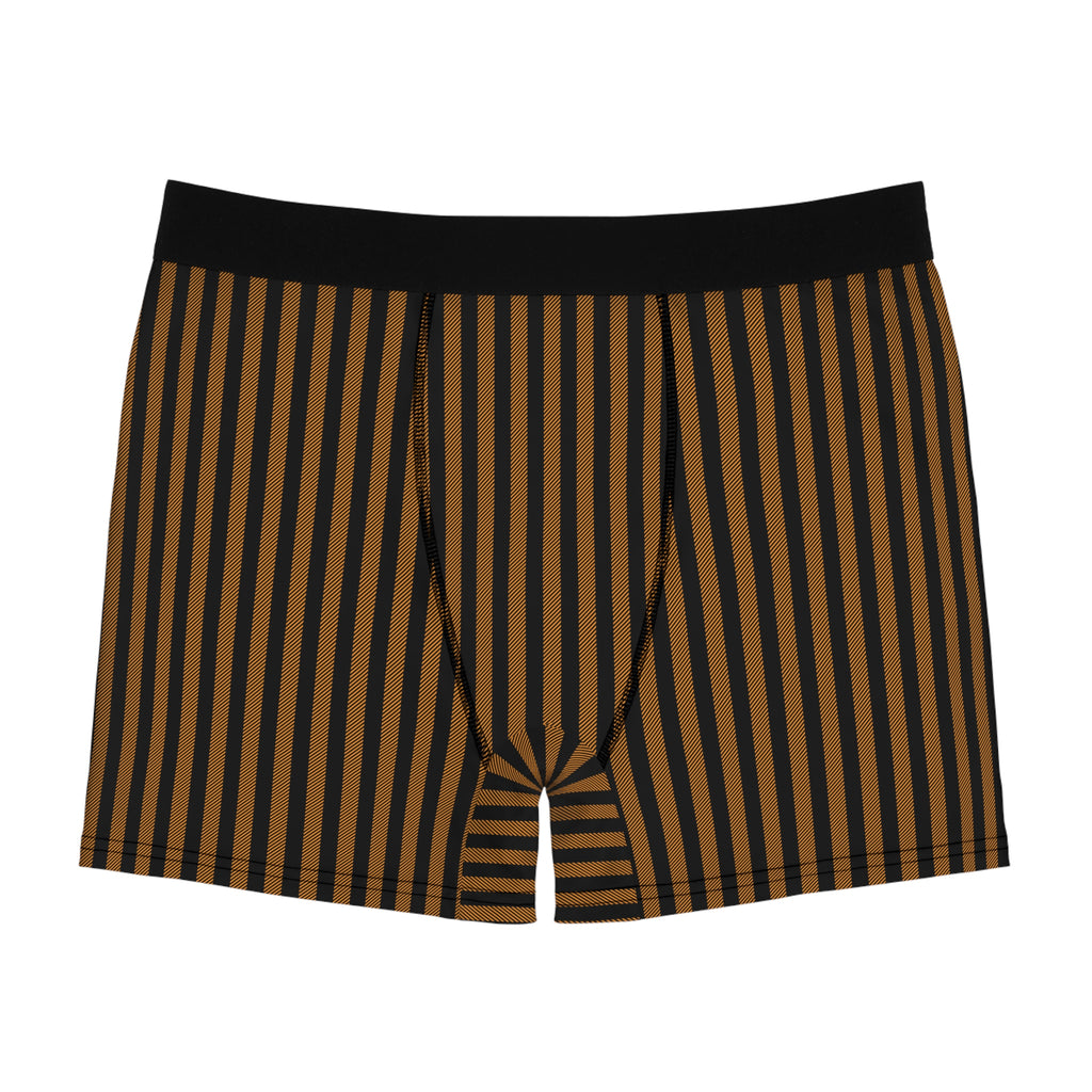 Striped Boxer Briefs — Brown & Black Vertical Stripe Men’s Underwear