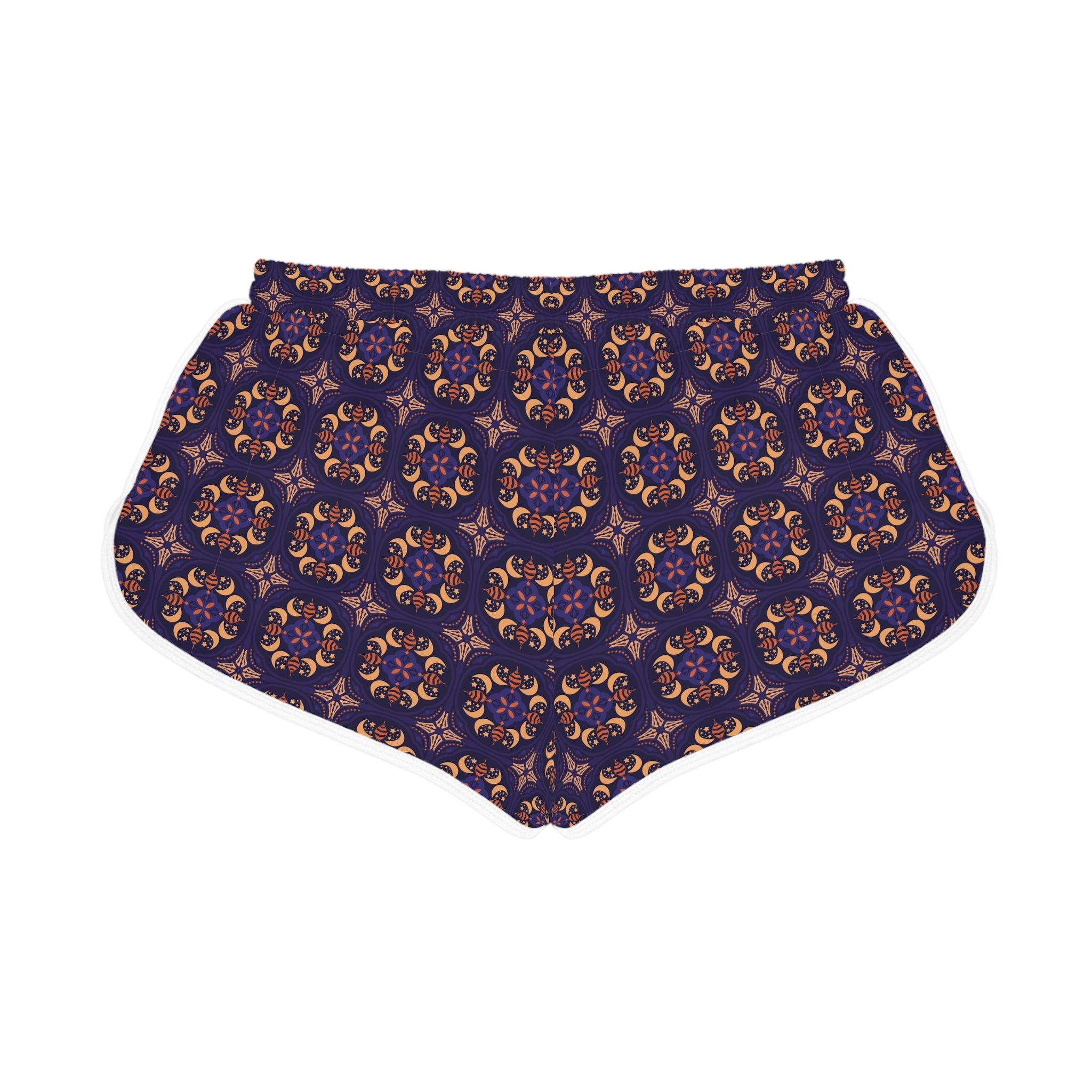 Navy Boho Tile Print Women's Relaxed Shorts