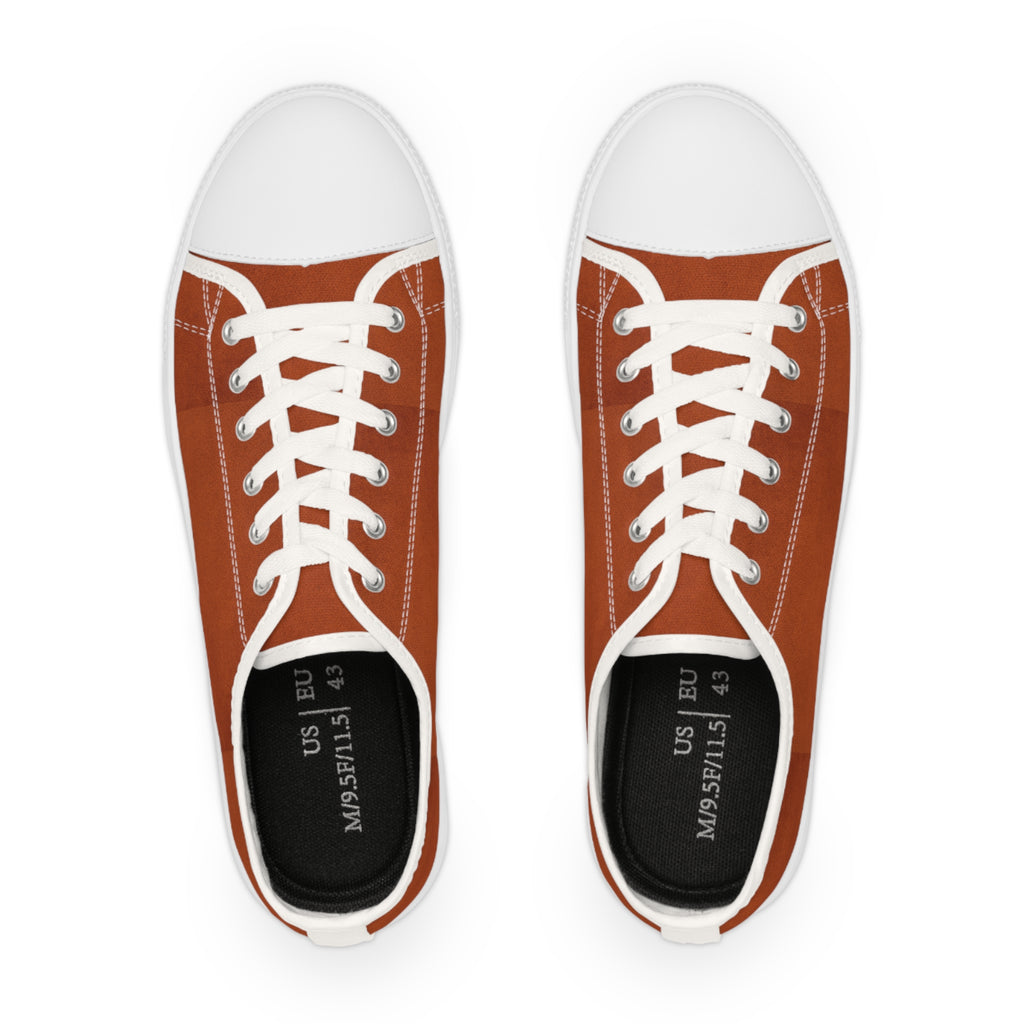 Rust Canvas Low-Top Sneakers for Men — Classic Casual Lace-Up Trainers