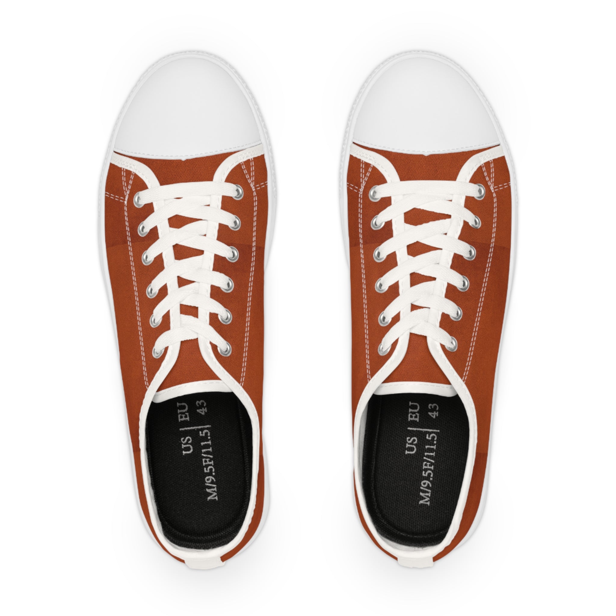 Rust Canvas Low-Top Sneakers for Men — Classic Casual Lace-Up Trainers