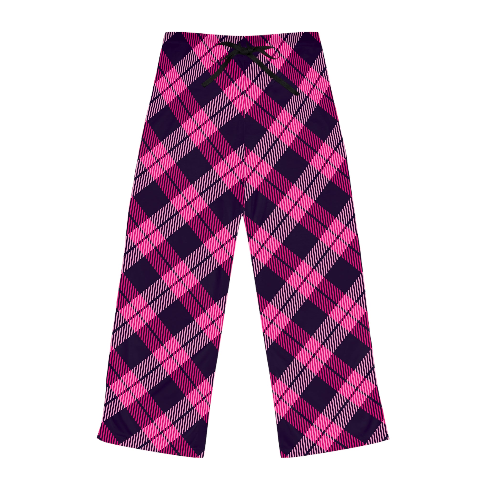 Pink Navy Plaid Pajama Pants | All-Over Print Lounge Sleepwear