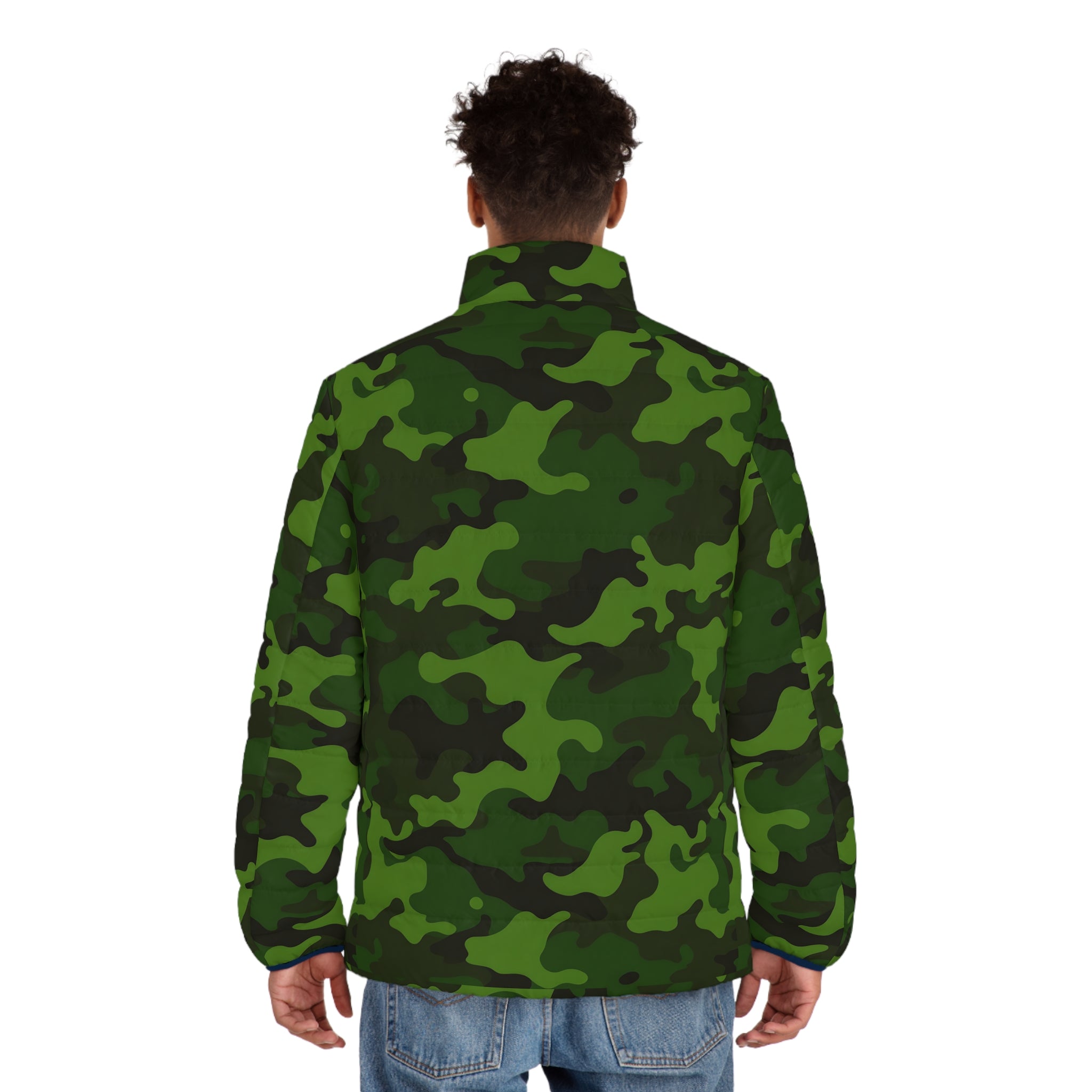 Green Camo Pattern Puffer Jacket | Camouflage Outerwear