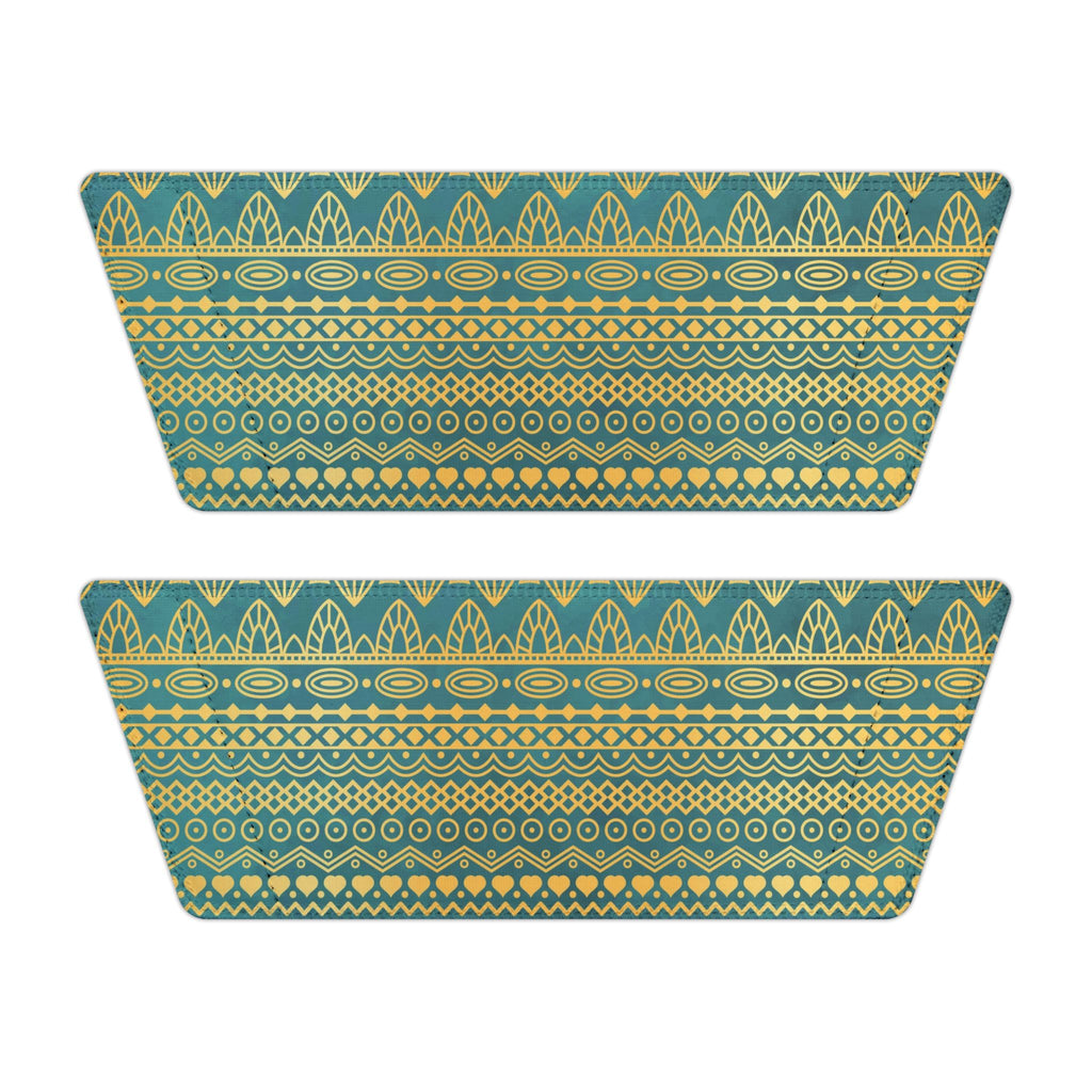 Slide Sandals — Green Gold Boho Pattern Removable-Strap Slides