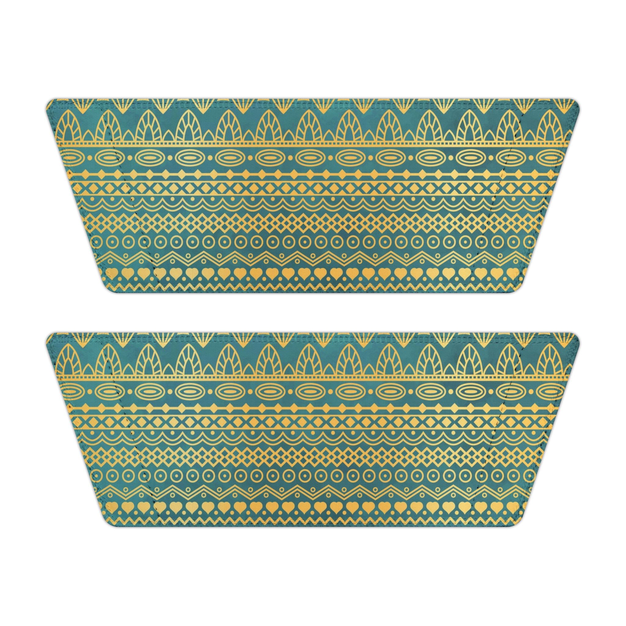 Slide Sandals — Green Gold Boho Pattern Removable-Strap Slides
