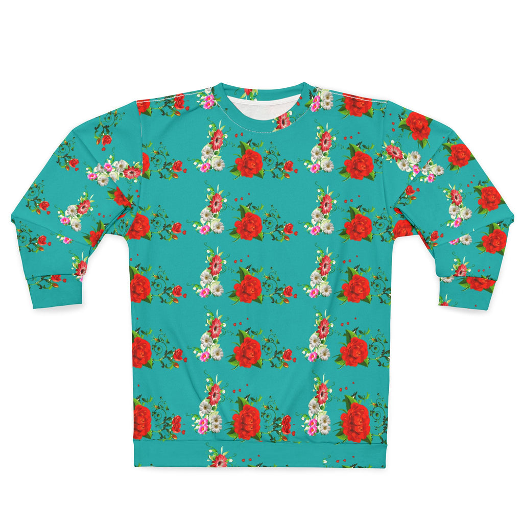 Red Rose Floral Pattern Sweatshirt | All-Over Print