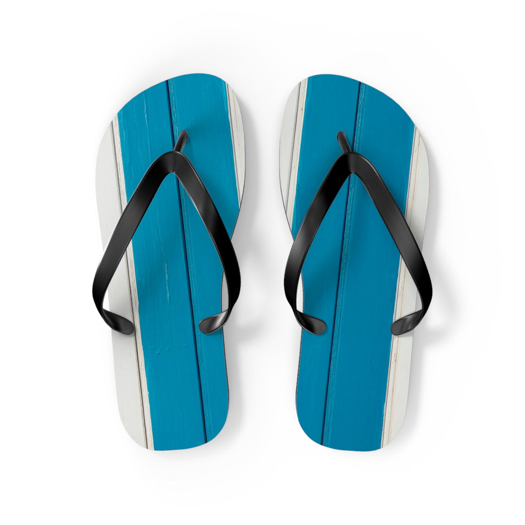Light Blue Striped Beach Flip Flops – Casual Summer Sandals