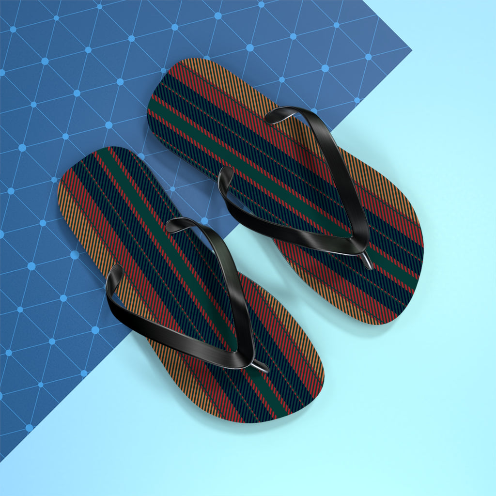 Striped Boho Flip Flops – Casual Summer Beach Sandals