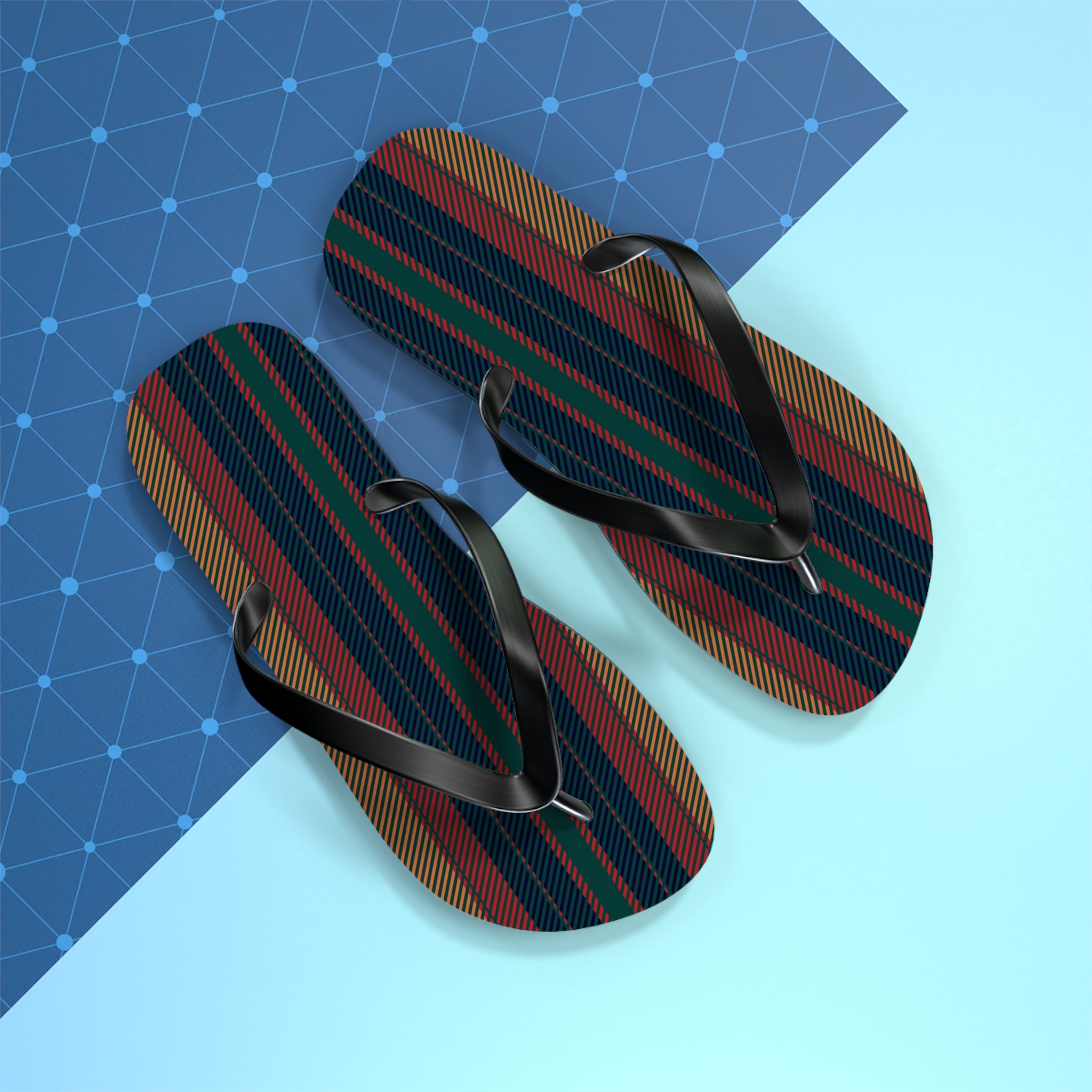 Striped Boho Flip Flops – Casual Summer Beach Sandals