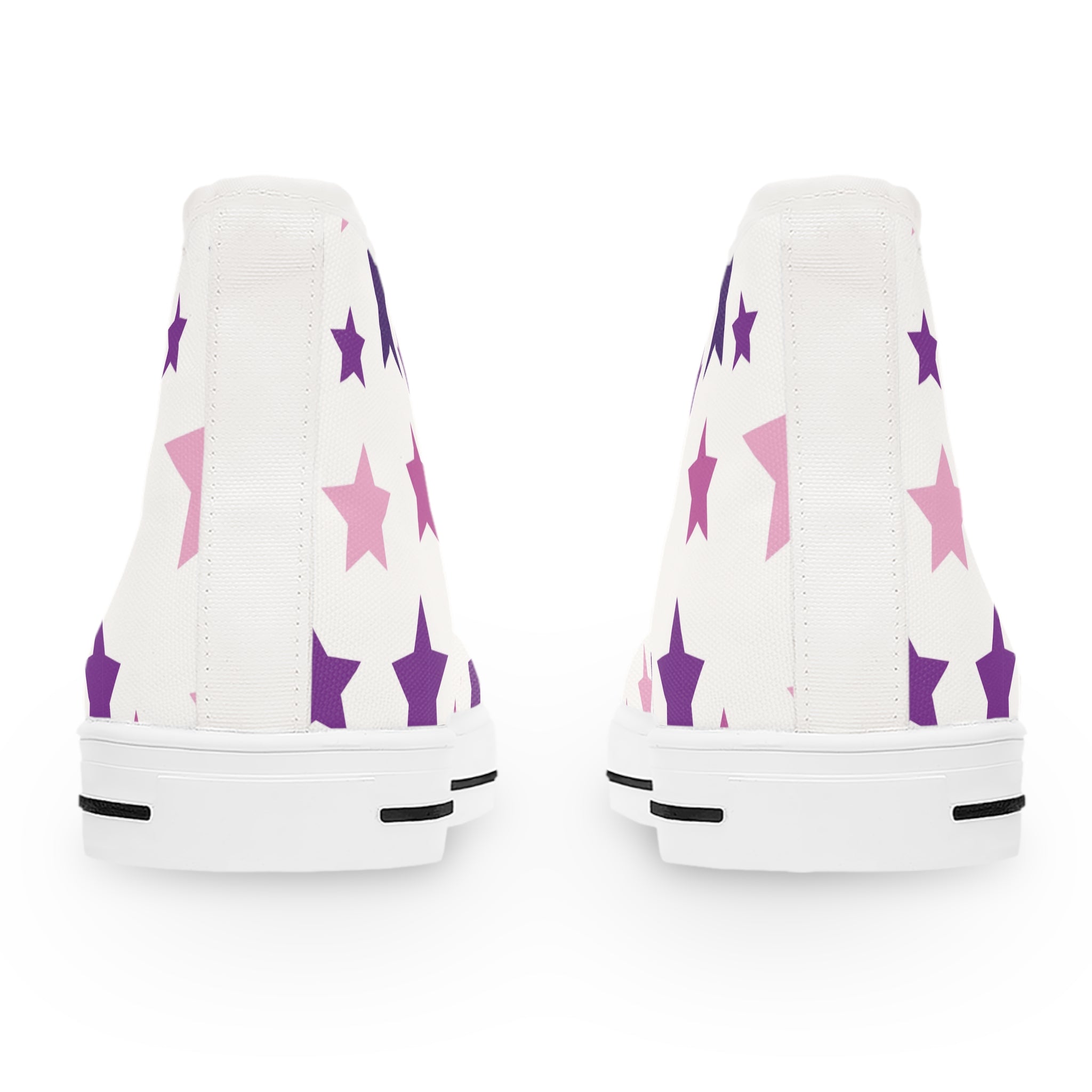 Women's High Top Sneakers - Pink & Purple Star Pattern Comfort Sneakers