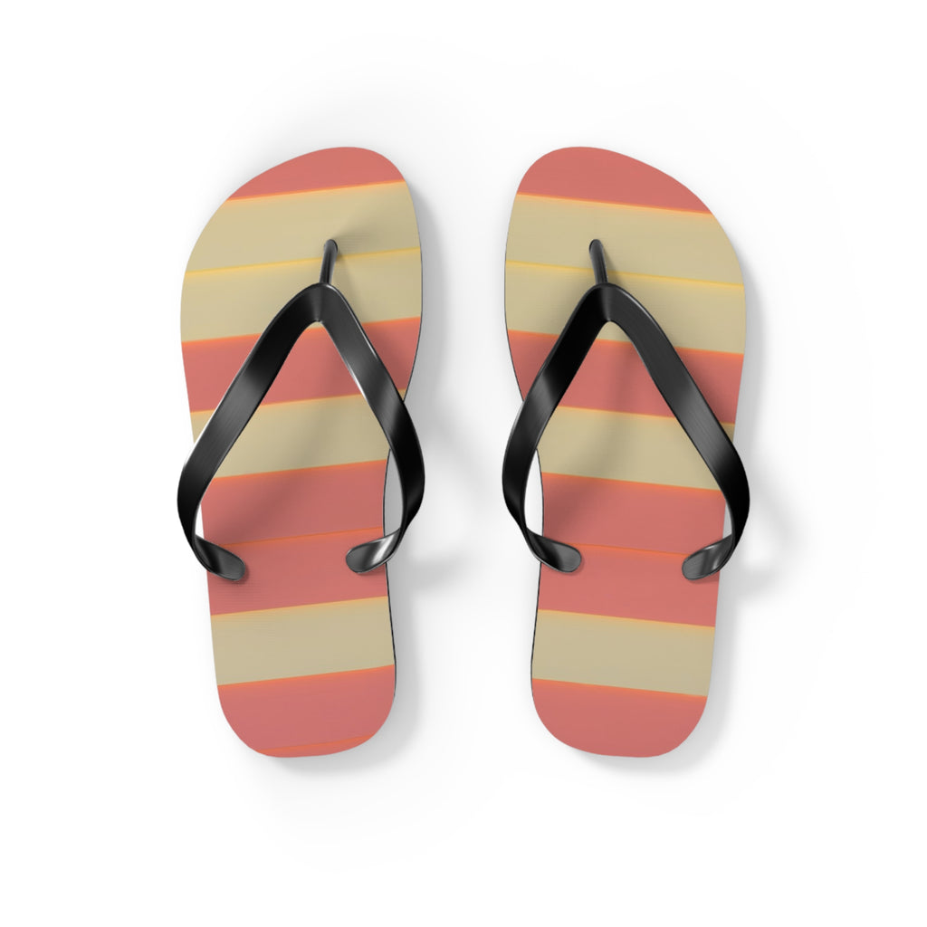 Striped Sunset Flip Flops — Retro Beach Sandals