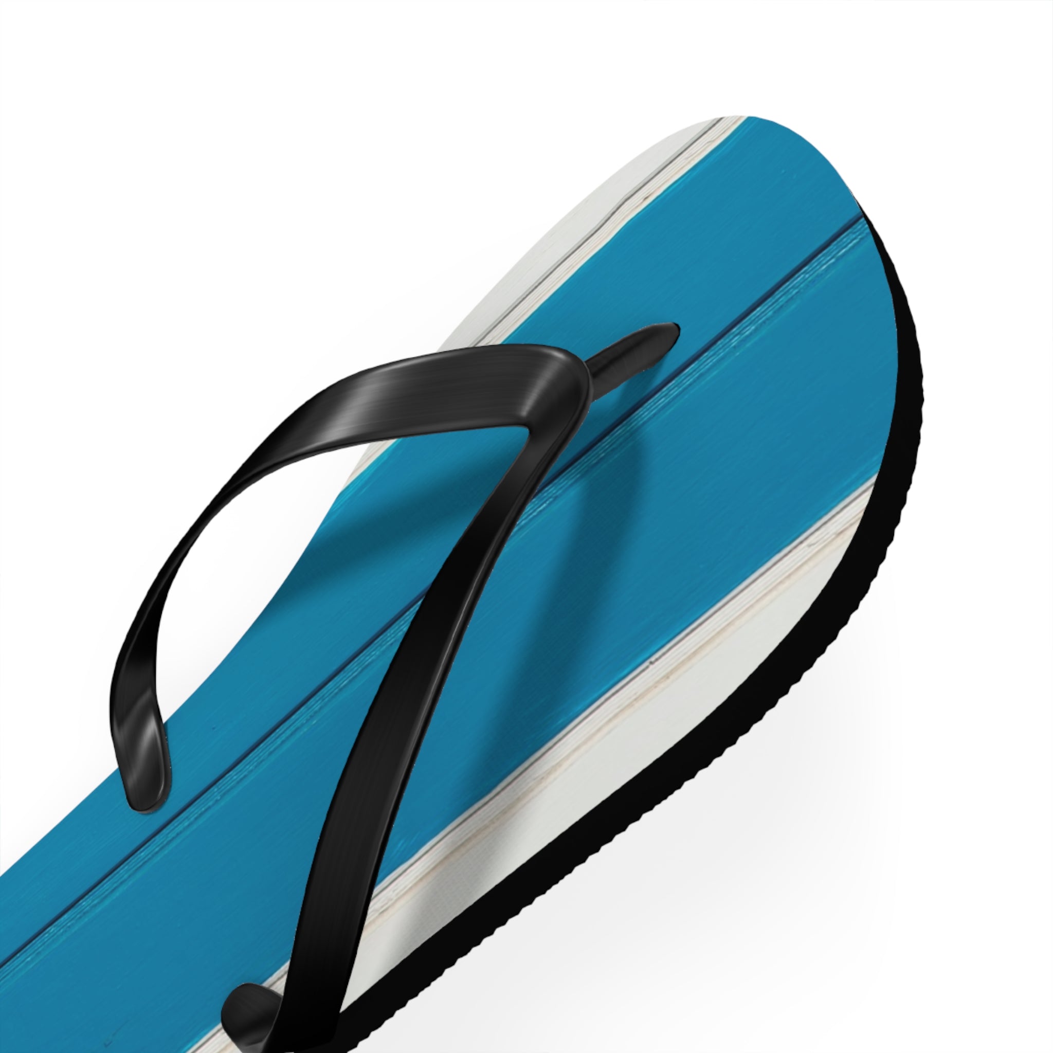 Light Blue Striped Beach Flip Flops – Casual Summer Sandals