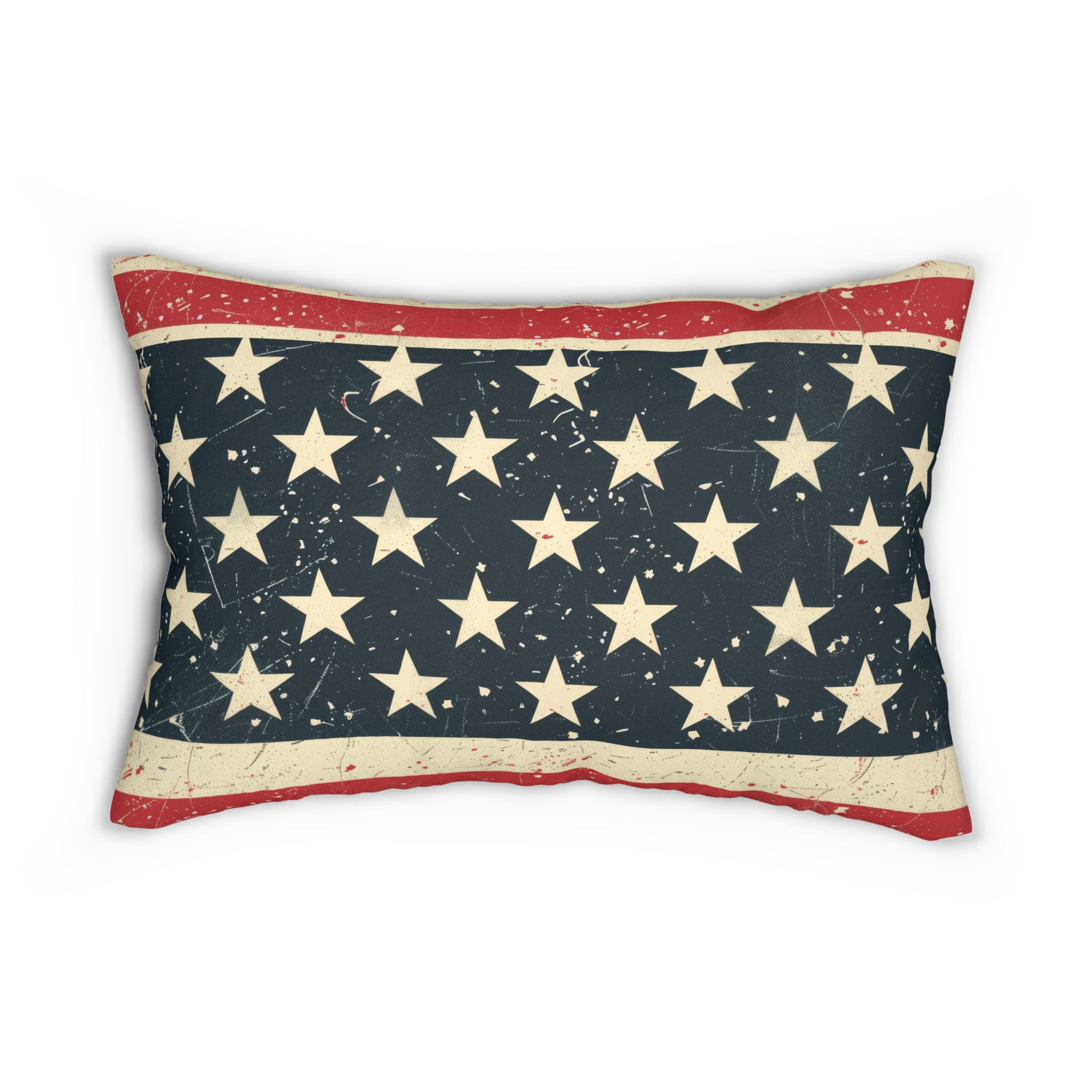 Vintage American Stars lumbar pillow | Patriotic flag decor