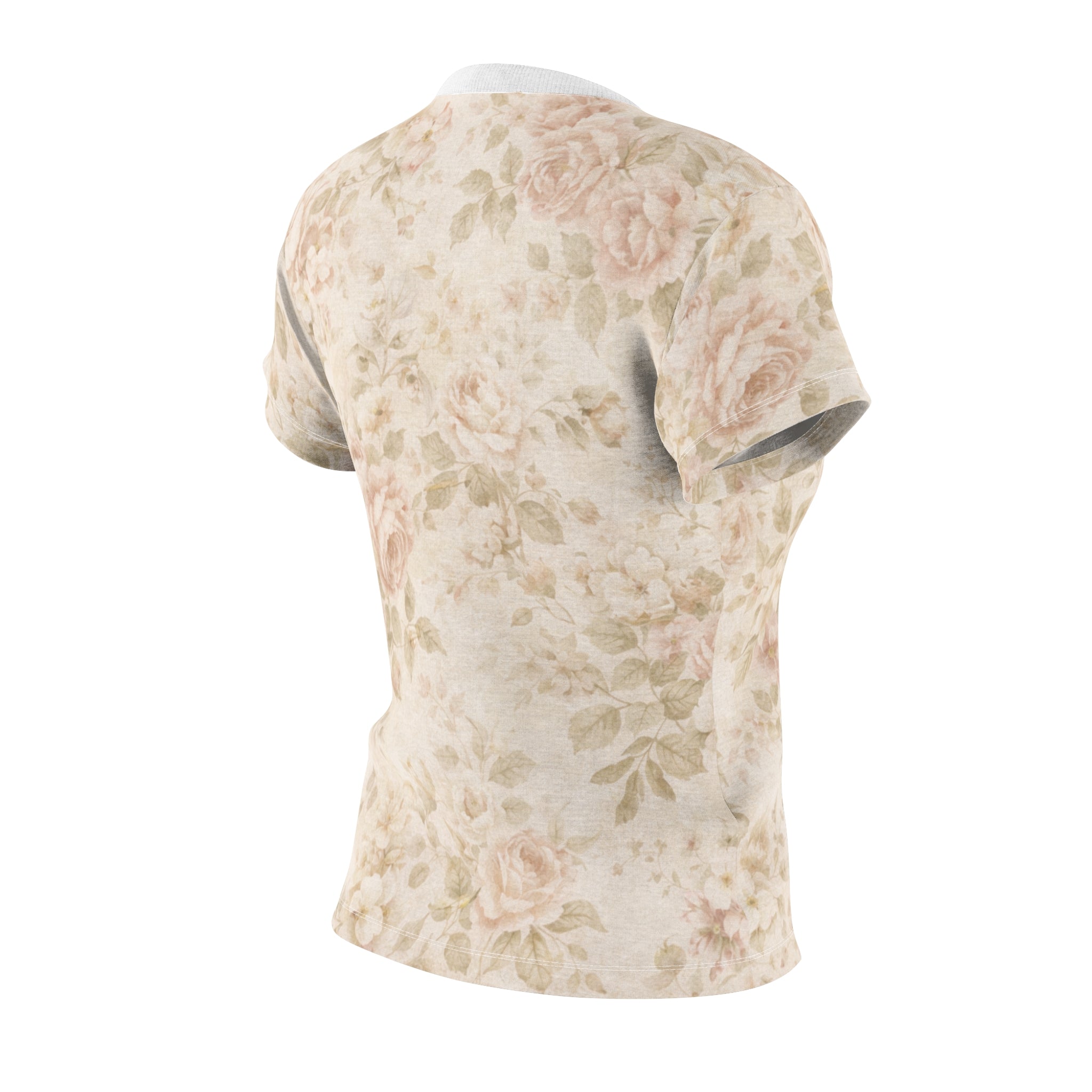 Vintage Blush Rose Floral Print Tee