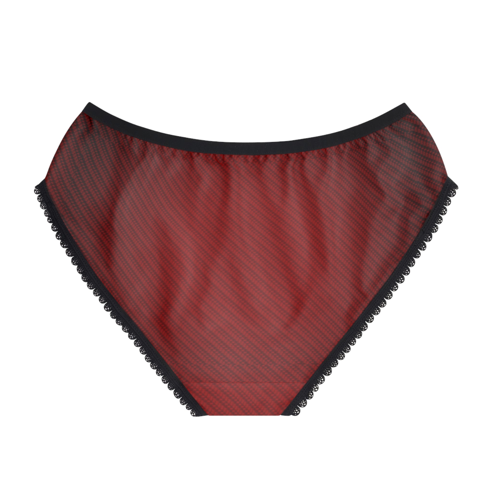 Women's Lace-Trim Vintage Crimson Red Briefs — Comfortable Everyday Bikini Panties