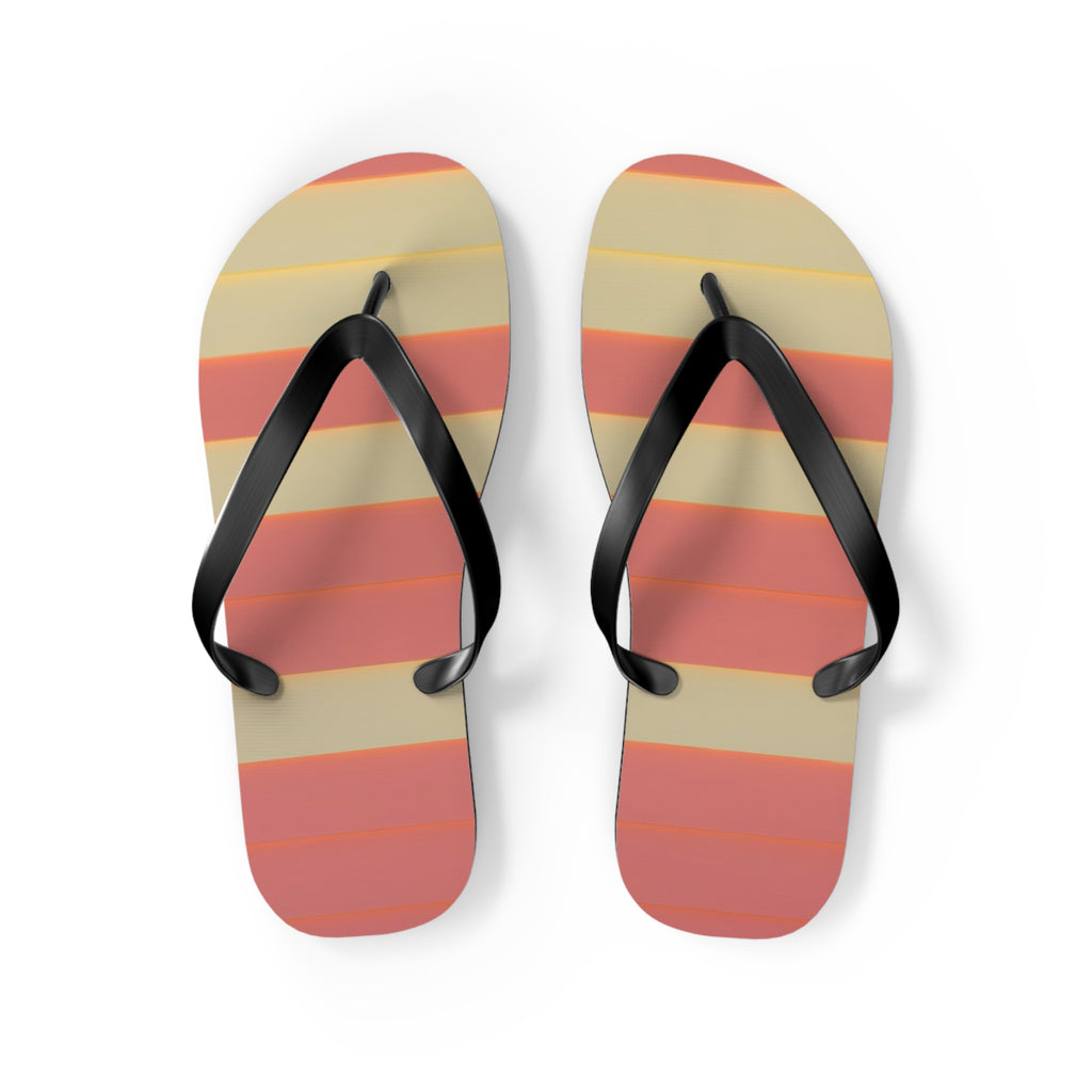 Striped Sunset Flip Flops — Retro Beach Sandals