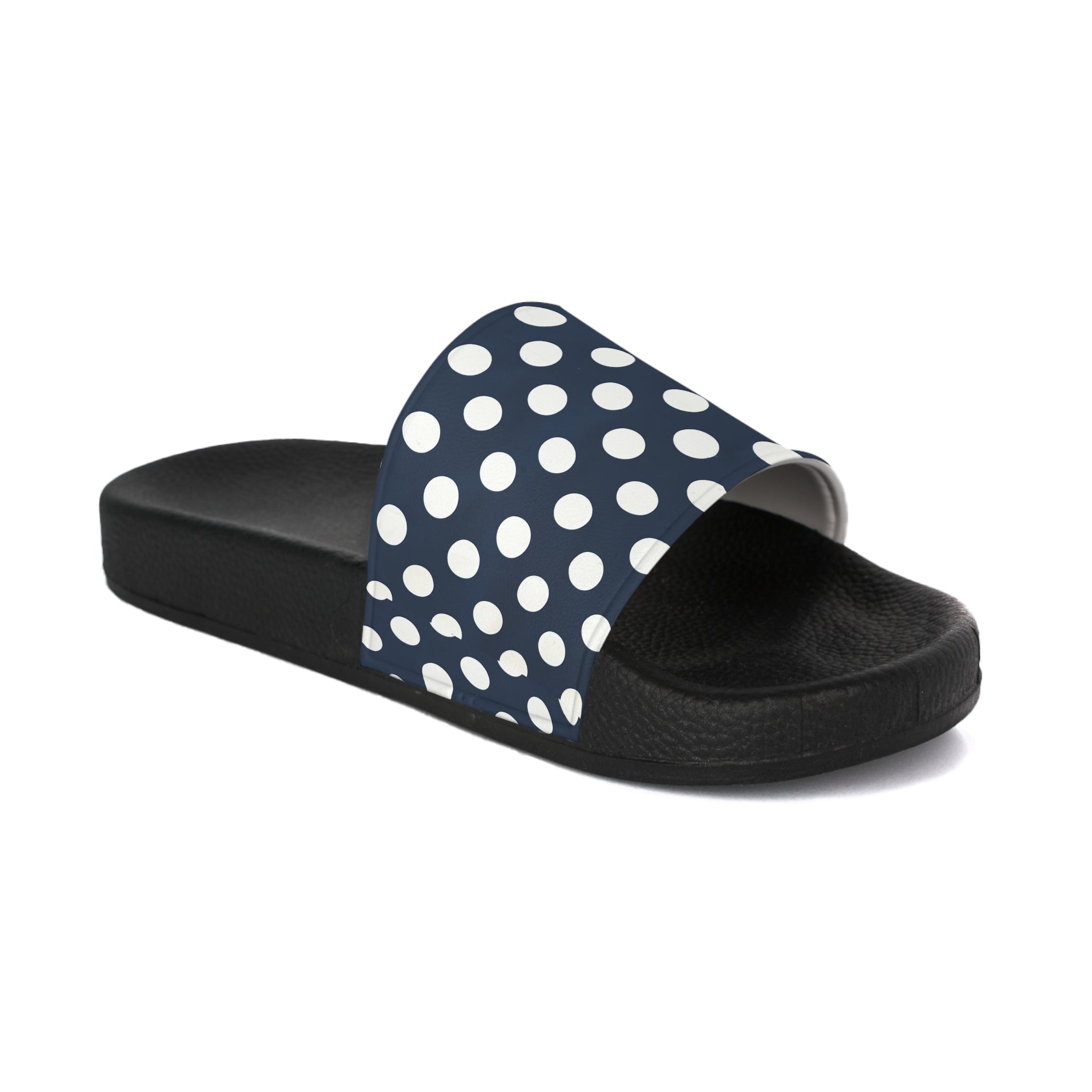 Polka Dot Navy Slide Sandals – Women's Casual Beach Slides