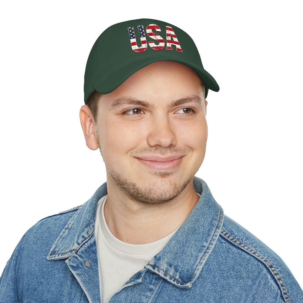 USA Flag Baseball Cap — Patriotic Low Profile Hat for 4th of July & Everyday Wear