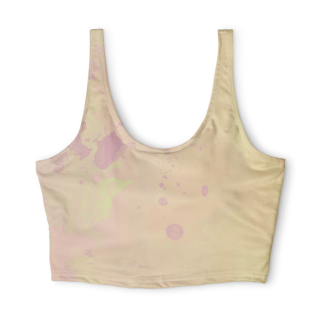 Pastel Watercolor Sports Bra — Soft Tie-Dye Athletic Crop Top