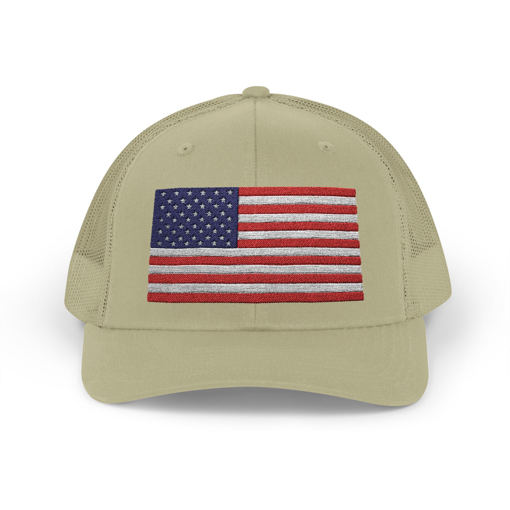 American Flag Trucker Cap — Sparkle Sequin USA Snapback