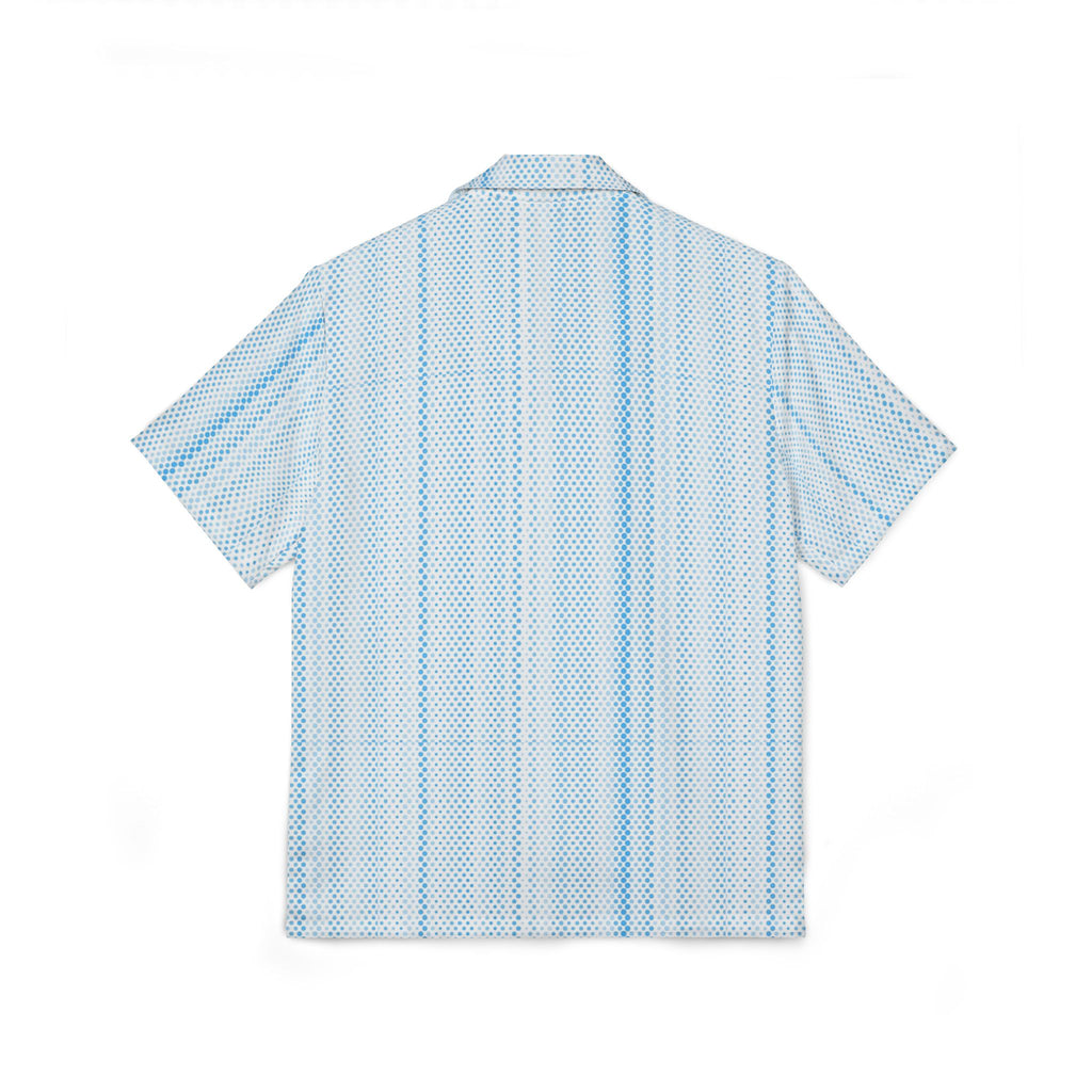 Men's Blue Geometric Dot Pattern Shirt