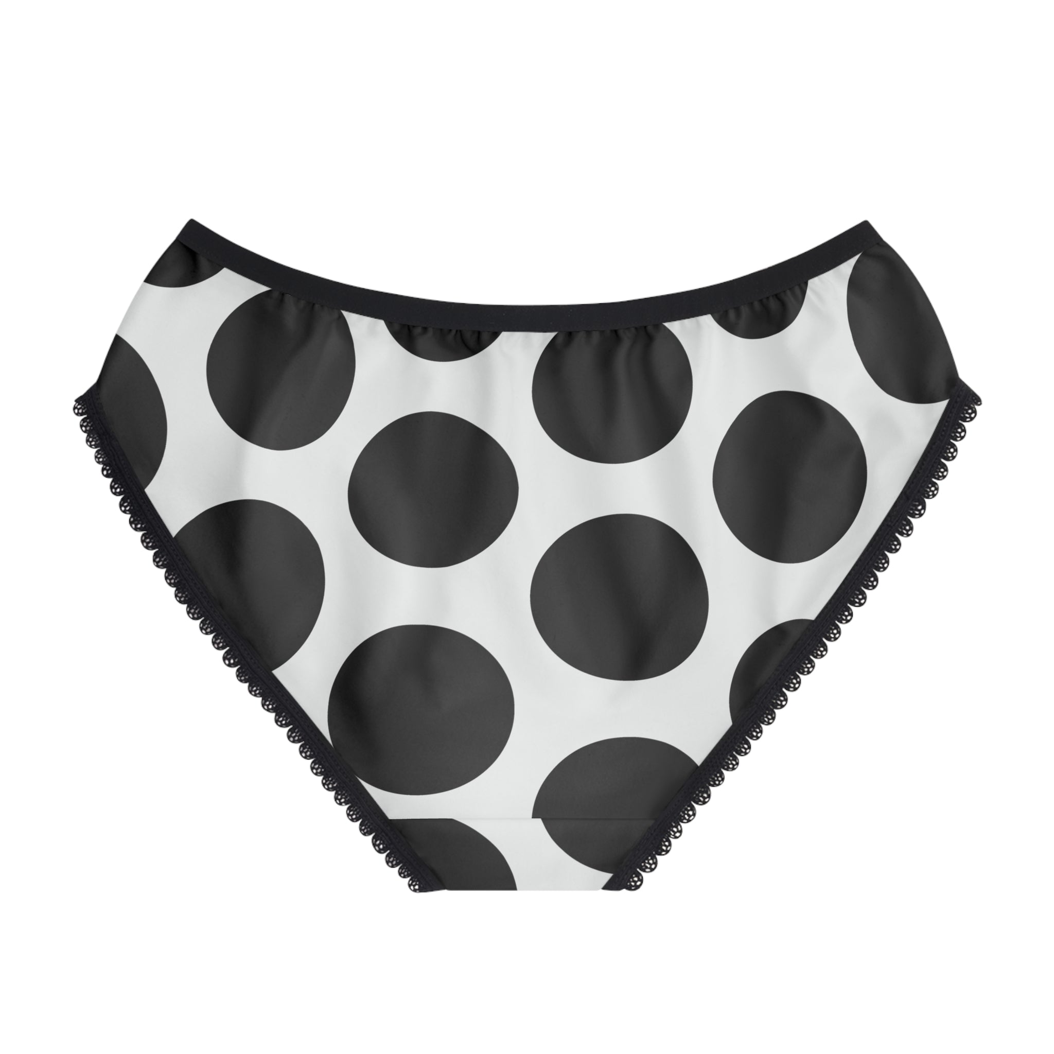 Polka Dot Bikini-Style Briefs — Black & White Retro Spot Underwear