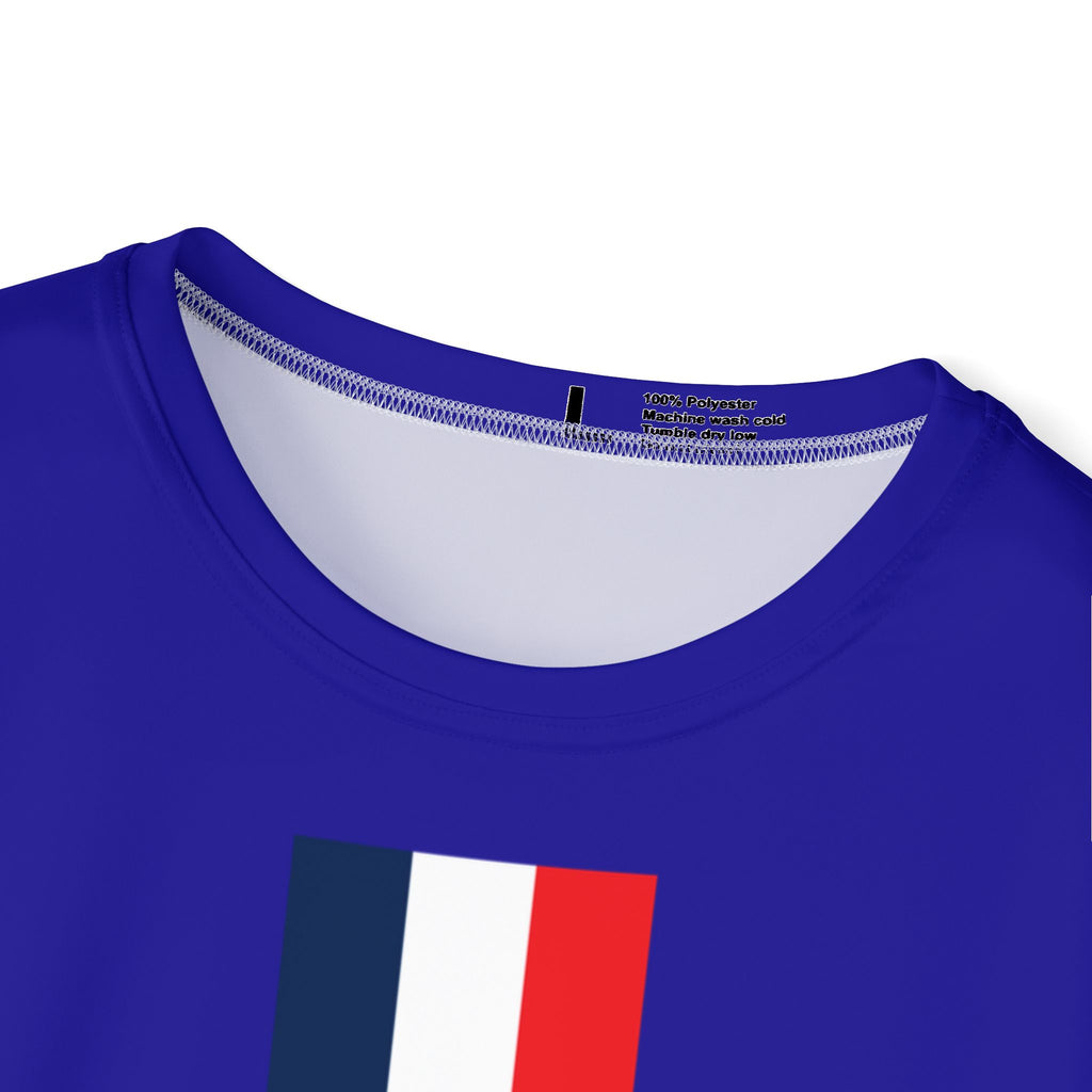 France Flag Sports Jersey — Men's Athletic Tee with Vertical Tricolor Stripe